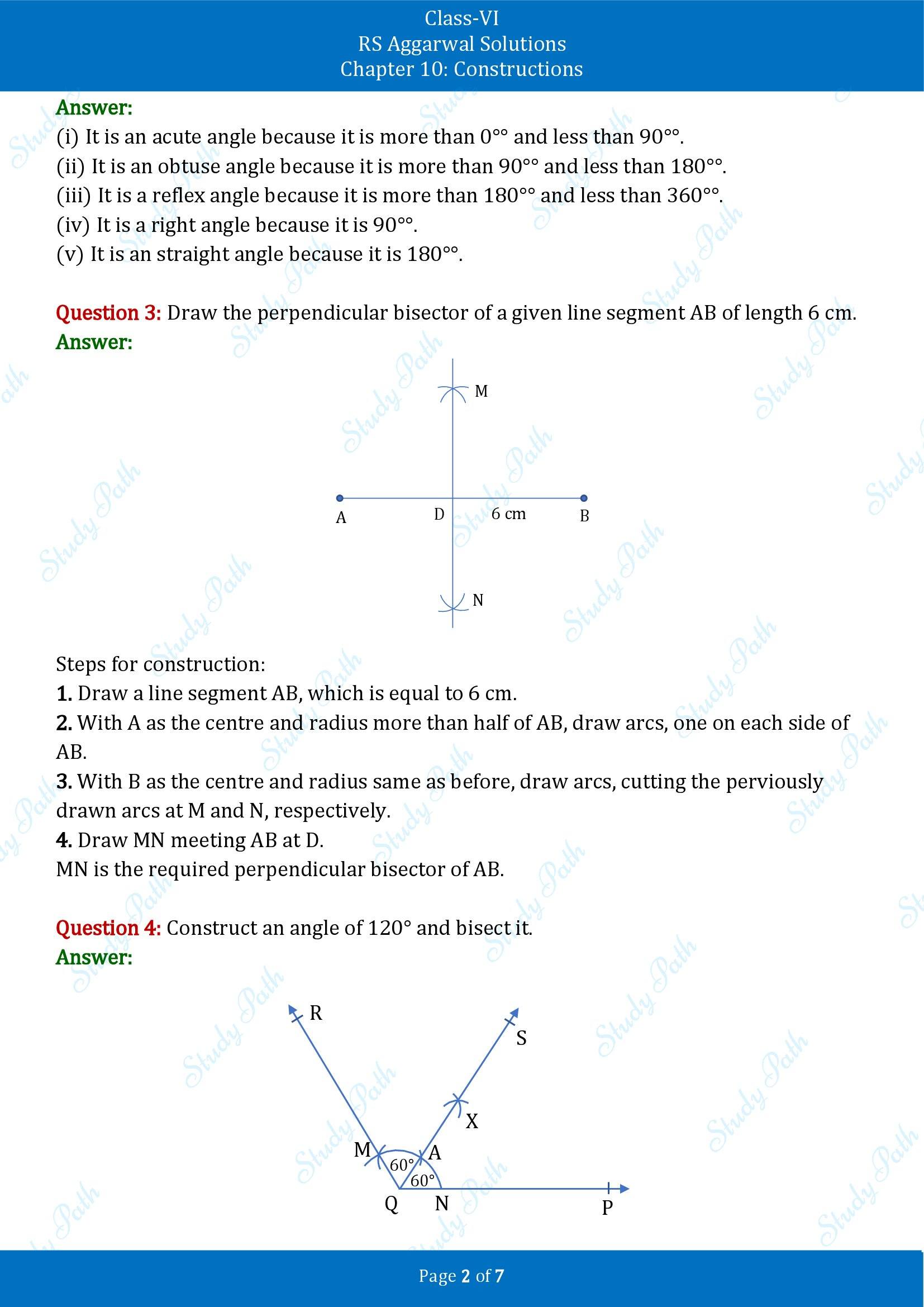 RS Aggarwal Solutions Class 6 Chapter 10 Constructions Test Paper 00002