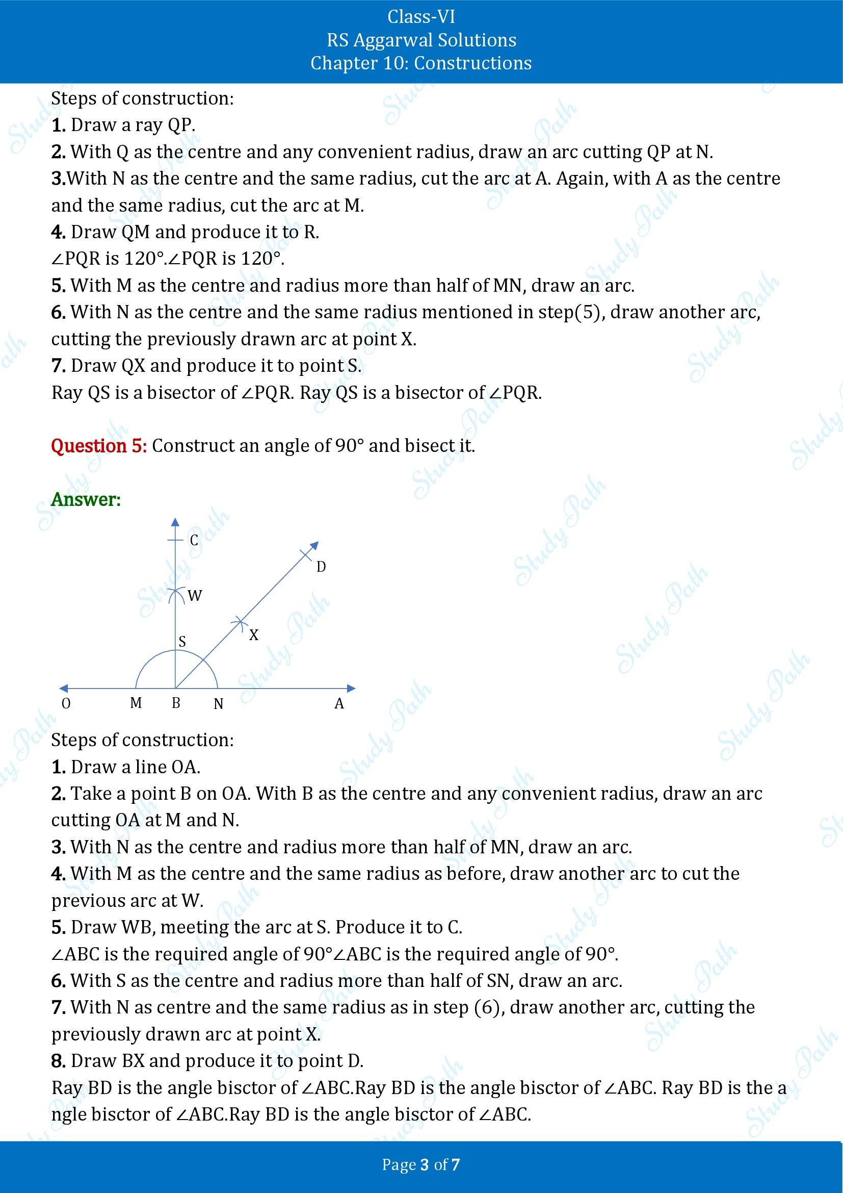 RS Aggarwal Solutions Class 6 Chapter 10 Constructions Test Paper 00003