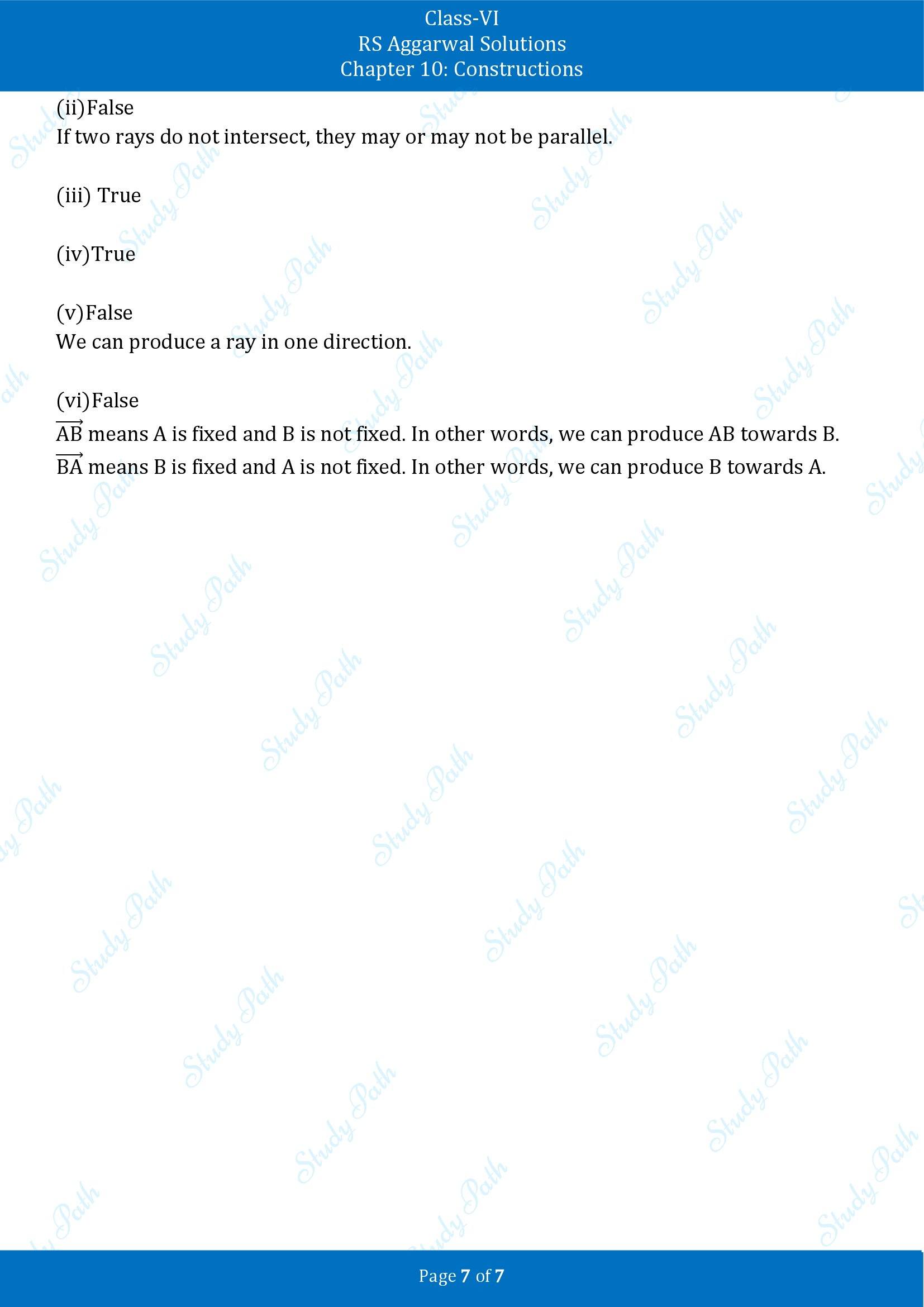 RS Aggarwal Solutions Class 6 Chapter 10 Constructions Test Paper 00007