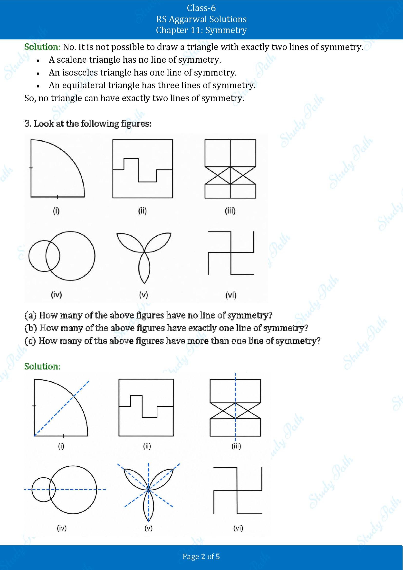 RS Aggarwal Solutions Class 6 Chapter 11 Symmetry Exercise 11A 00002