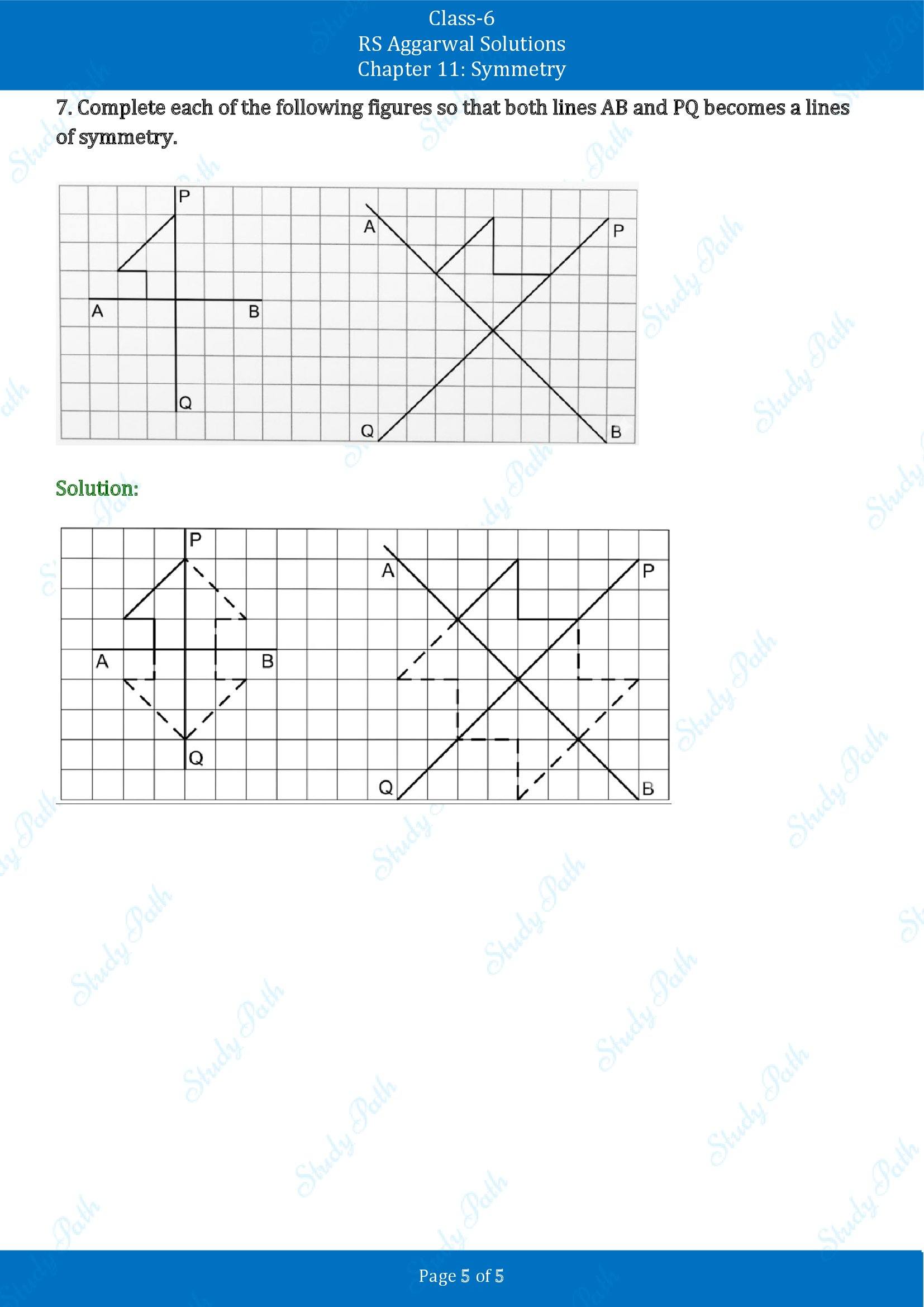 RS Aggarwal Solutions Class 6 Chapter 11 Symmetry Exercise 11A 00005