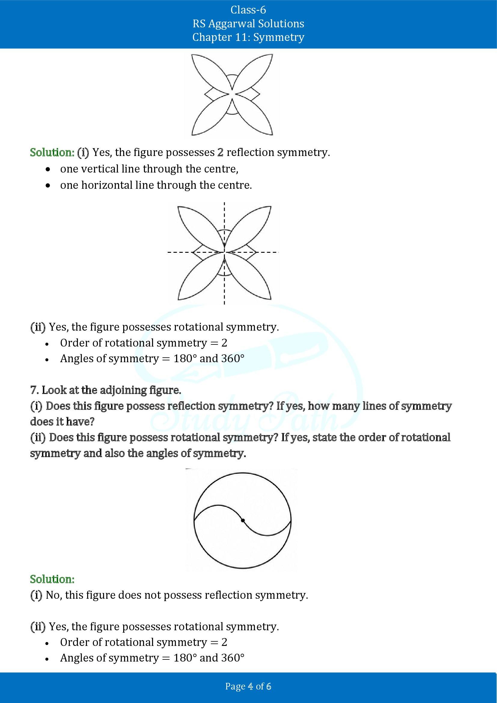 RS Aggarwal Solutions Class 6 Chapter 11 Symmetry Exercise 11C 00004