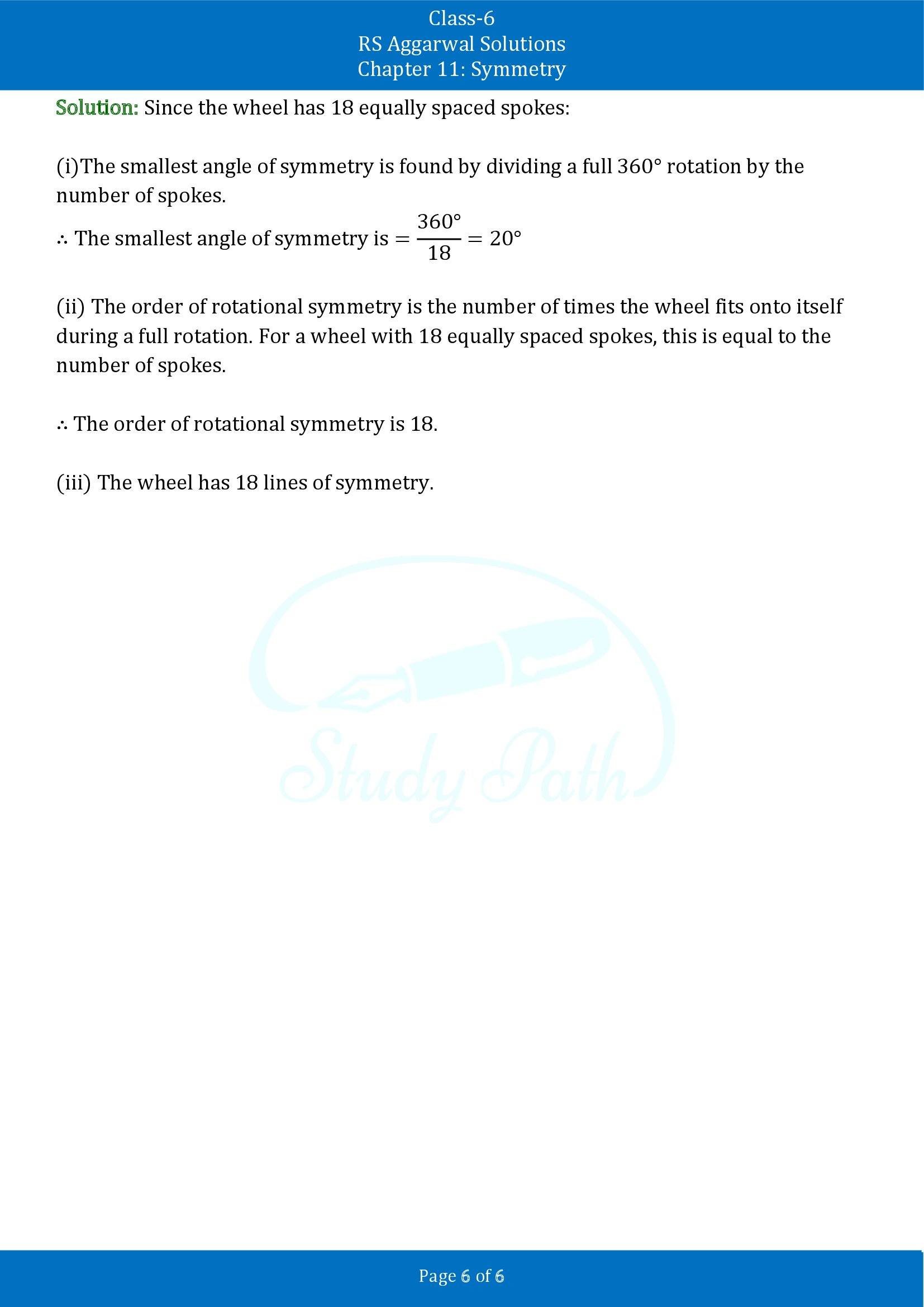 RS Aggarwal Solutions Class 6 Chapter 11 Symmetry Exercise 11C 00006