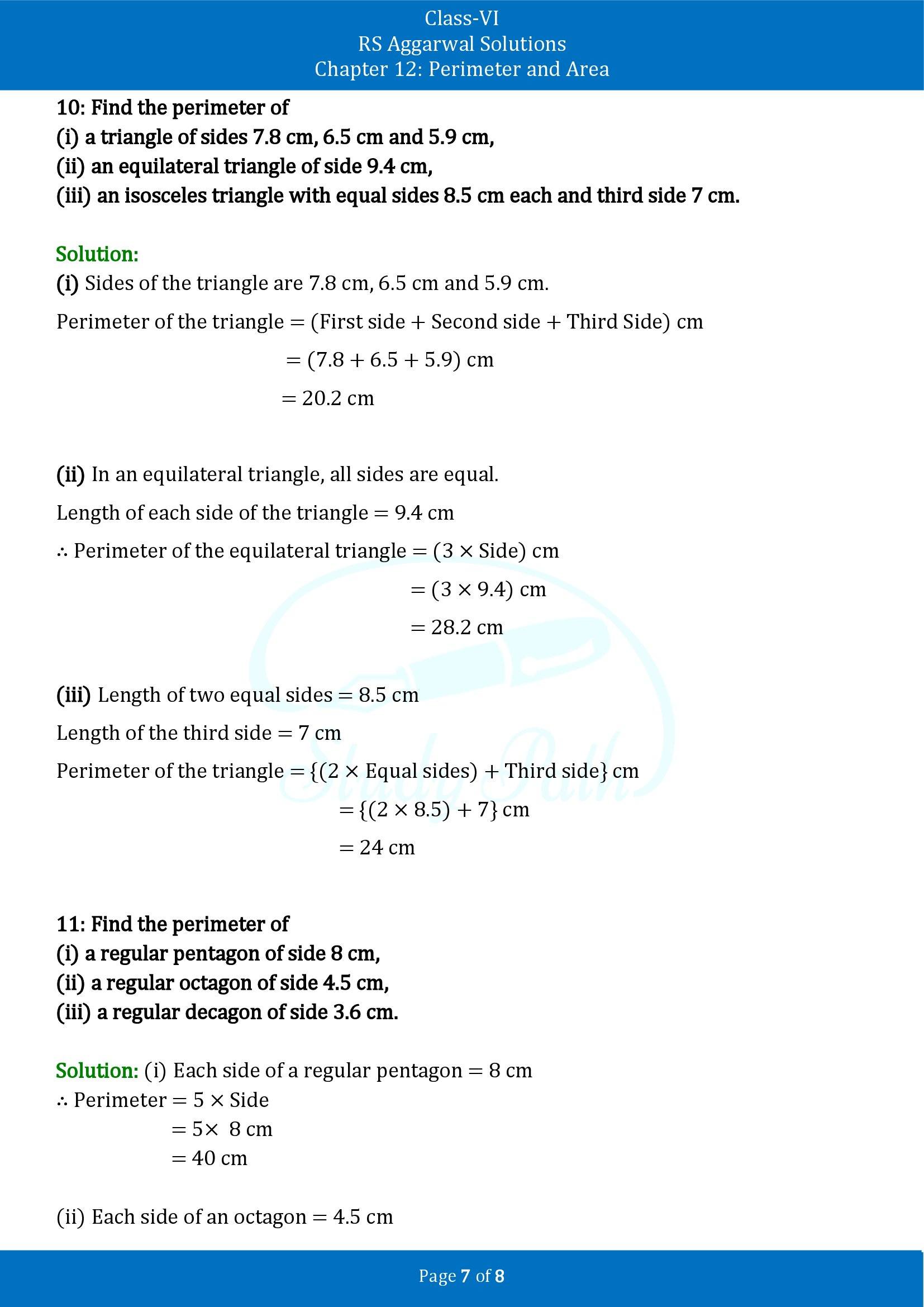 RS Aggarwal Solutions Class 6 Chapter 12 Perimeter and Area Exercise 12A 00007
