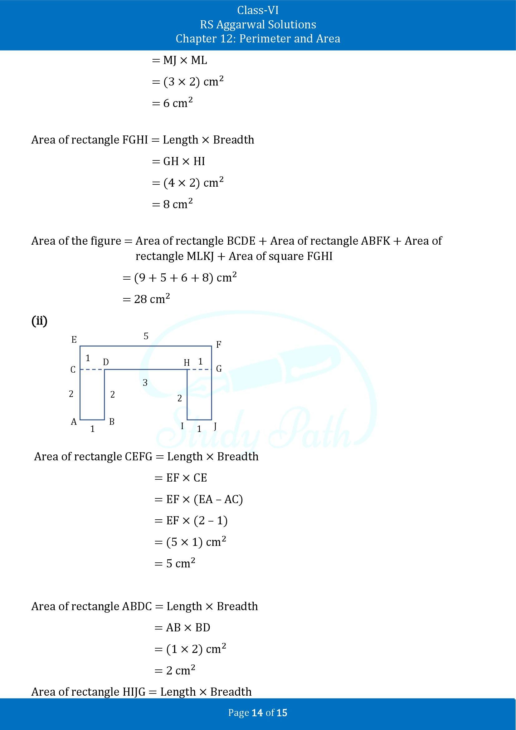 RS Aggarwal Solutions Class 6 Chapter 12 Perimeter and Area Exercise 12D 00014