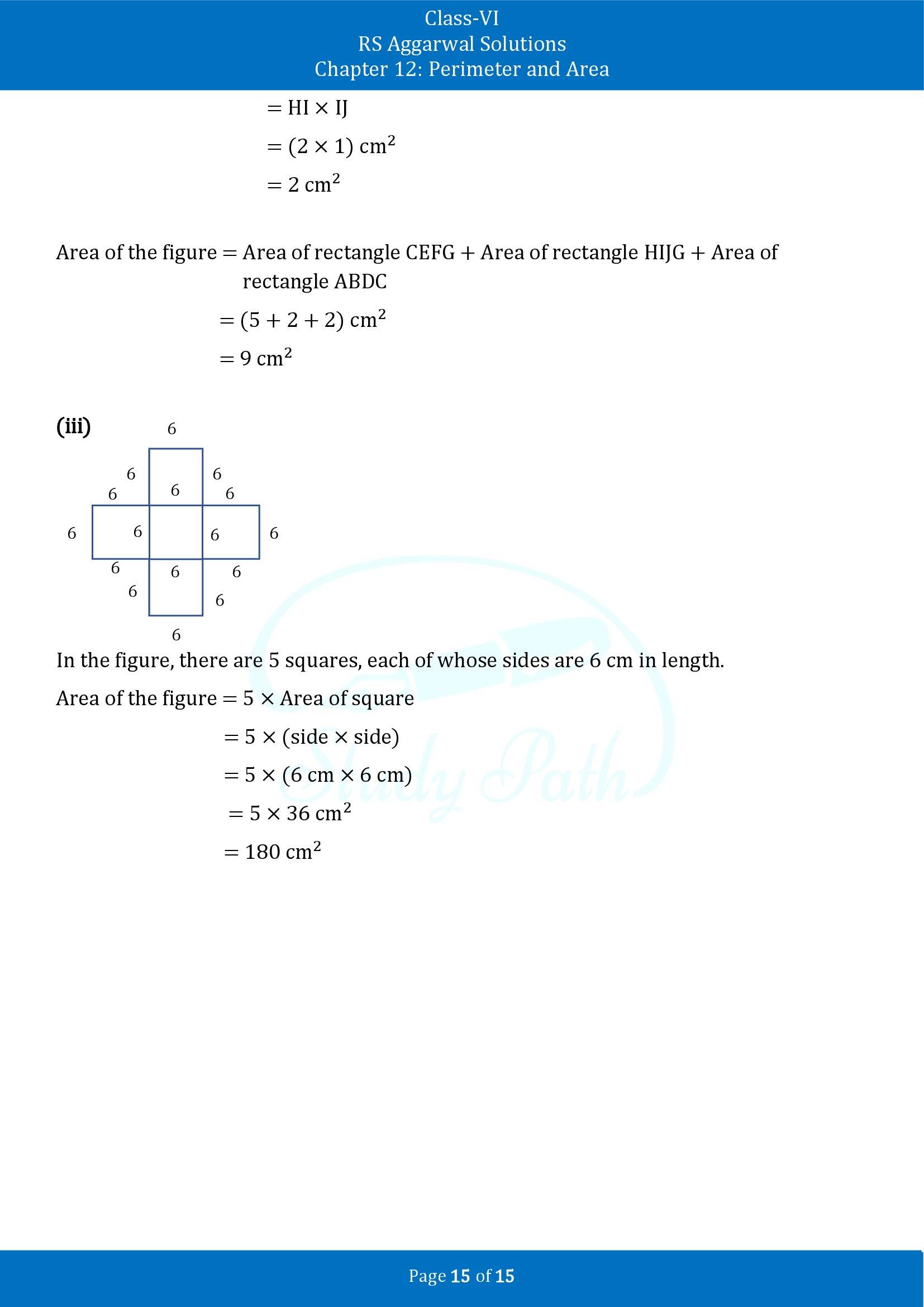 RS Aggarwal Solutions Class 6 Chapter 12 Perimeter and Area Exercise 12D 00015