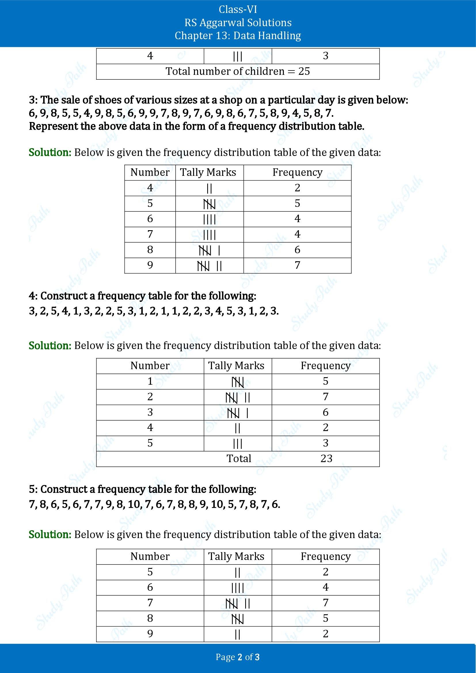 RS Aggarwal Solutions Class 6 Chapter 13 Data Handling Exercise 13A 00002