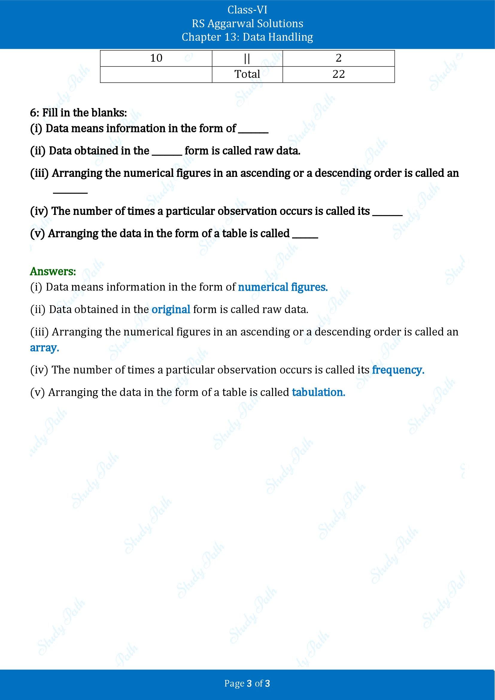 RS Aggarwal Solutions Class 6 Chapter 13 Data Handling Exercise 13A 00003