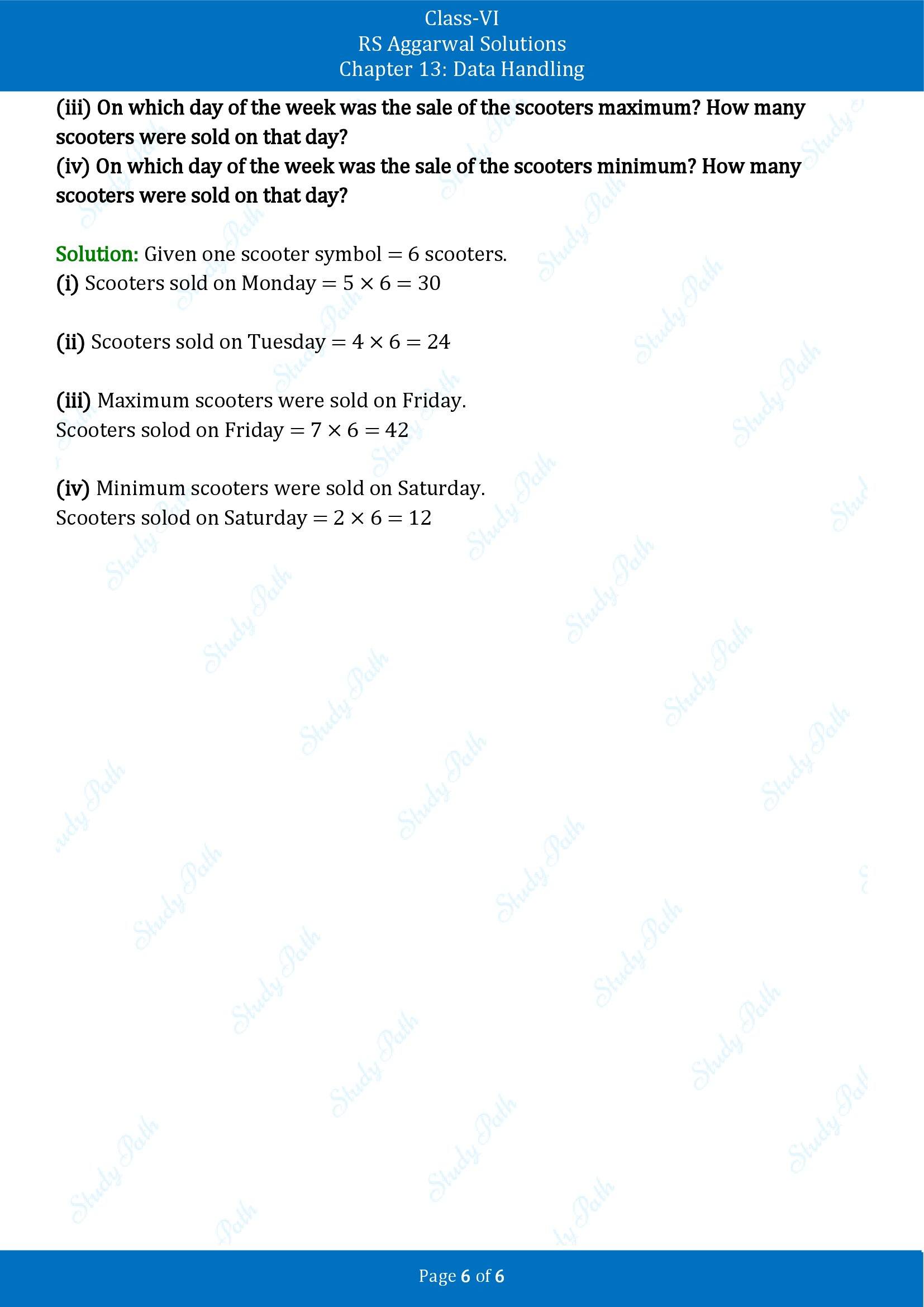 RS Aggarwal Solutions Class 6 Chapter 13 Data Handling Exercise 13B 00006