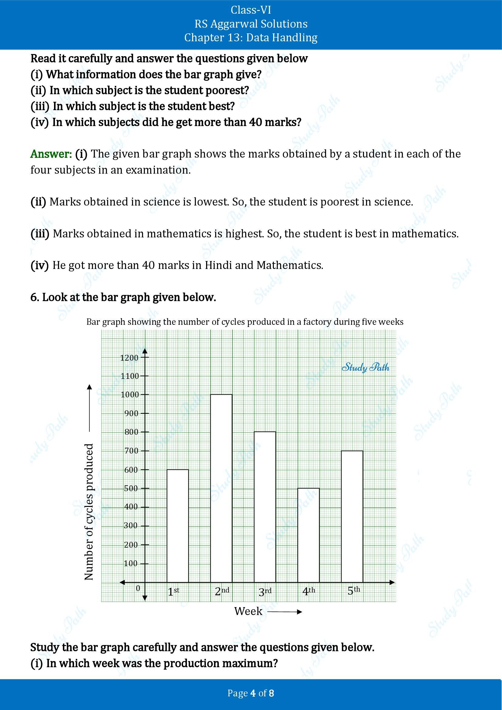 RS Aggarwal Solutions Class 6 Chapter 13 Data Handling Exercise 13C 00004