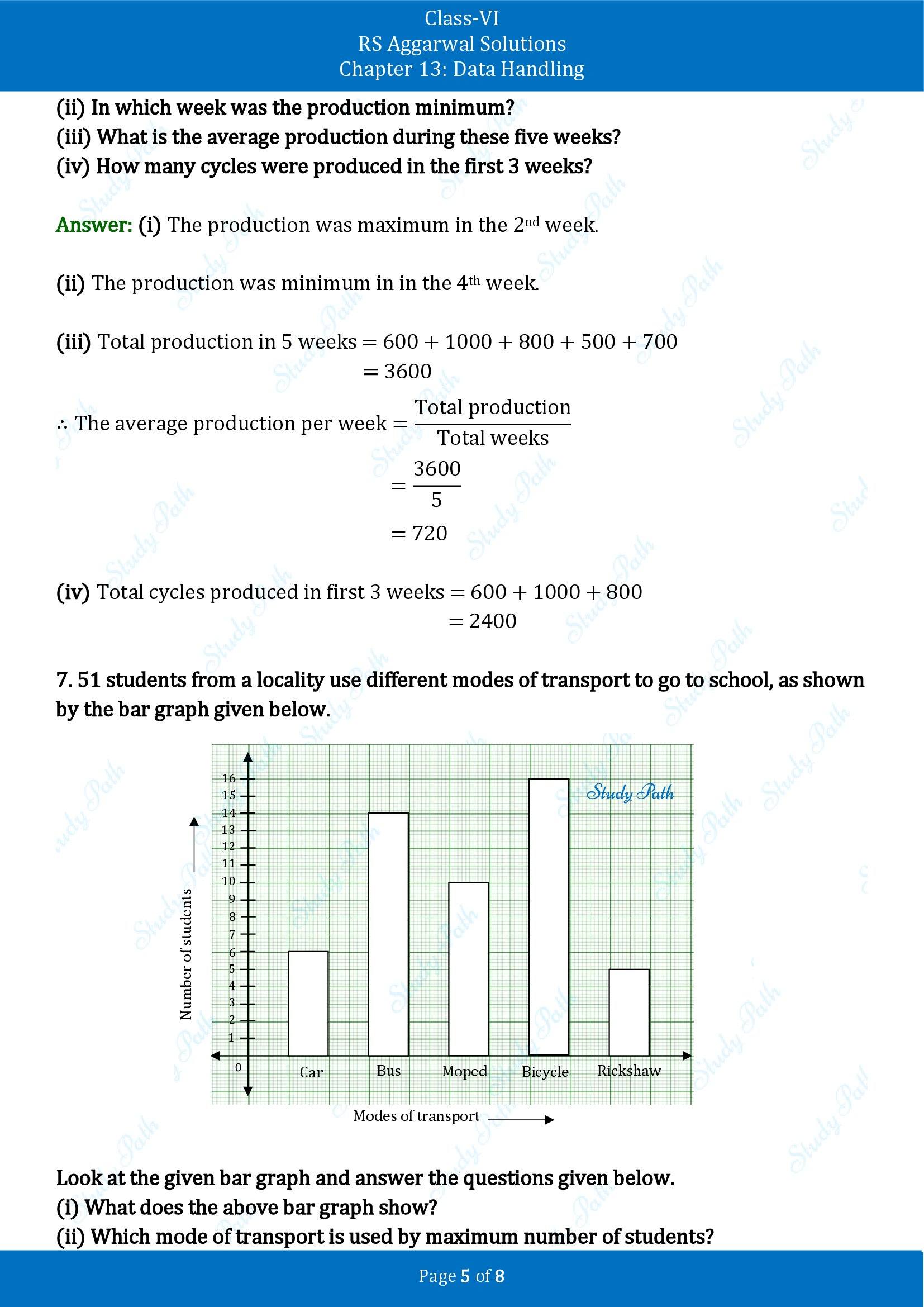RS Aggarwal Solutions Class 6 Chapter 13 Data Handling Exercise 13C 00005