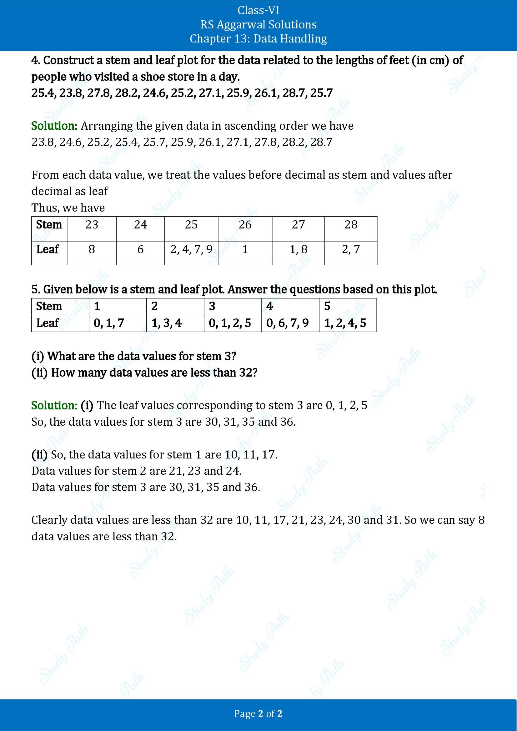 RS Aggarwal Solutions Class 6 Chapter 13 Data Handling Exercise 13D 00002