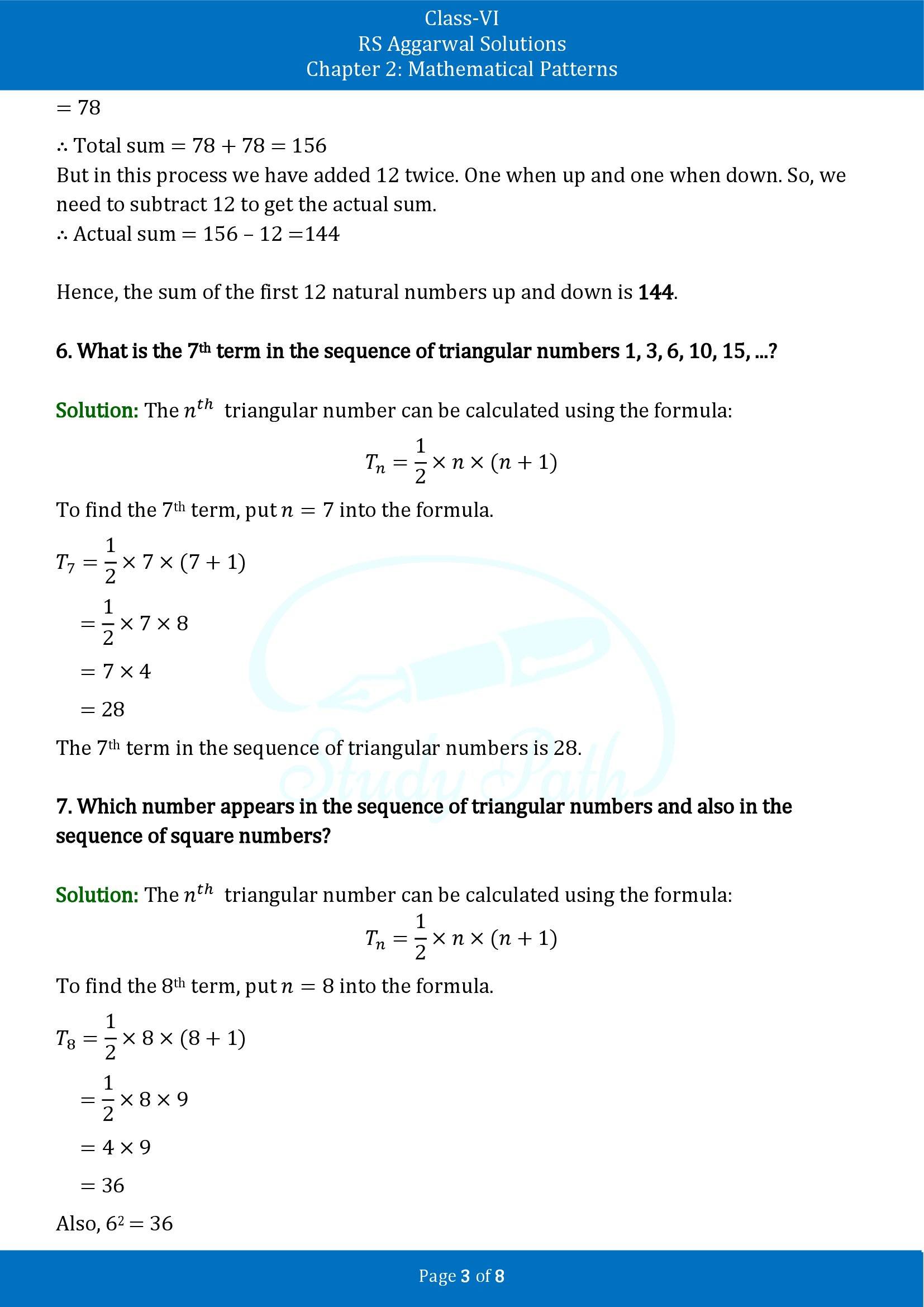 RS Aggarwal Solutions Class 6 Chapter 2 Mathematical Patterns Exercise 2 00003