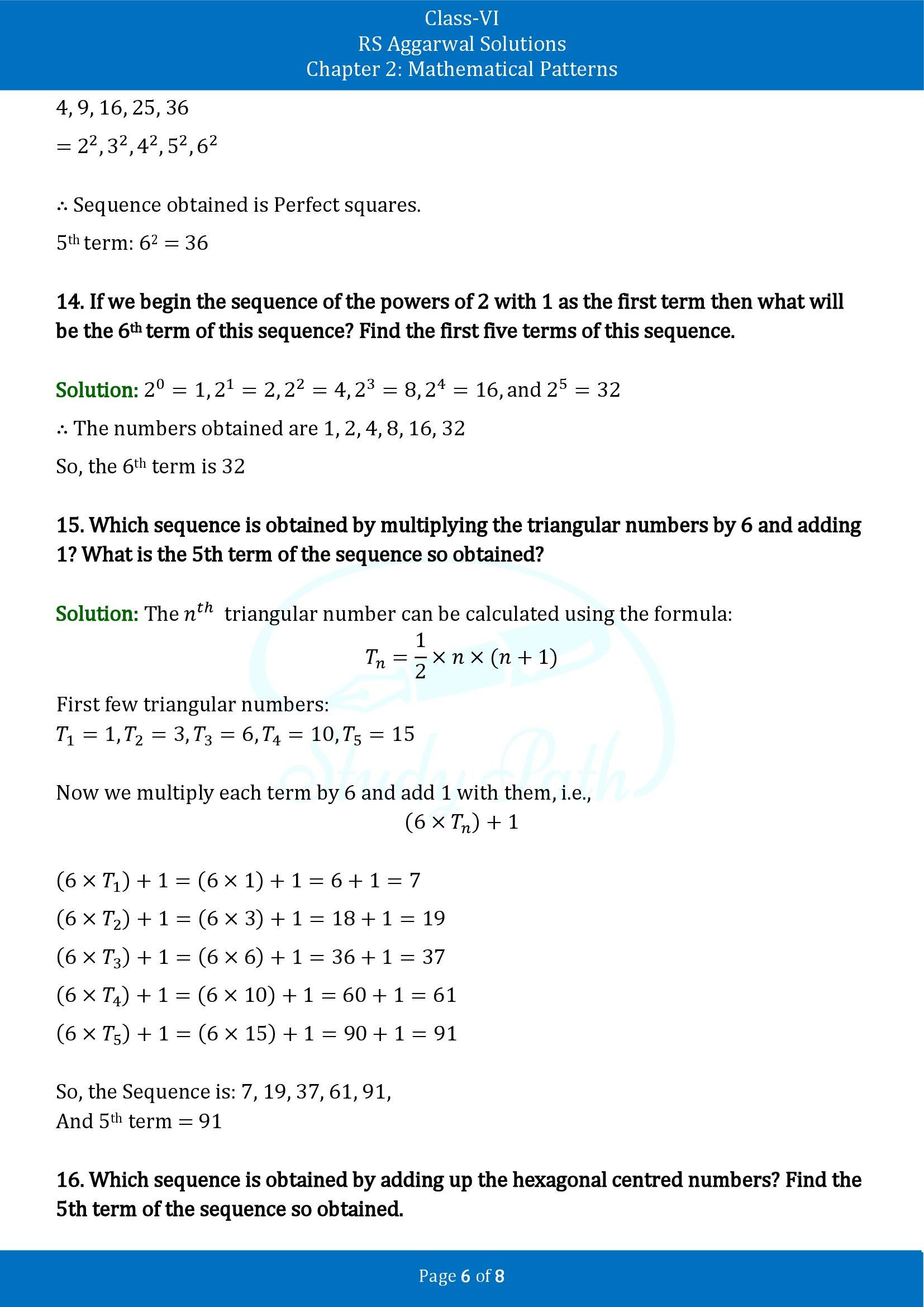 RS Aggarwal Solutions Class 6 Chapter 2 Mathematical Patterns Exercise 2 00006