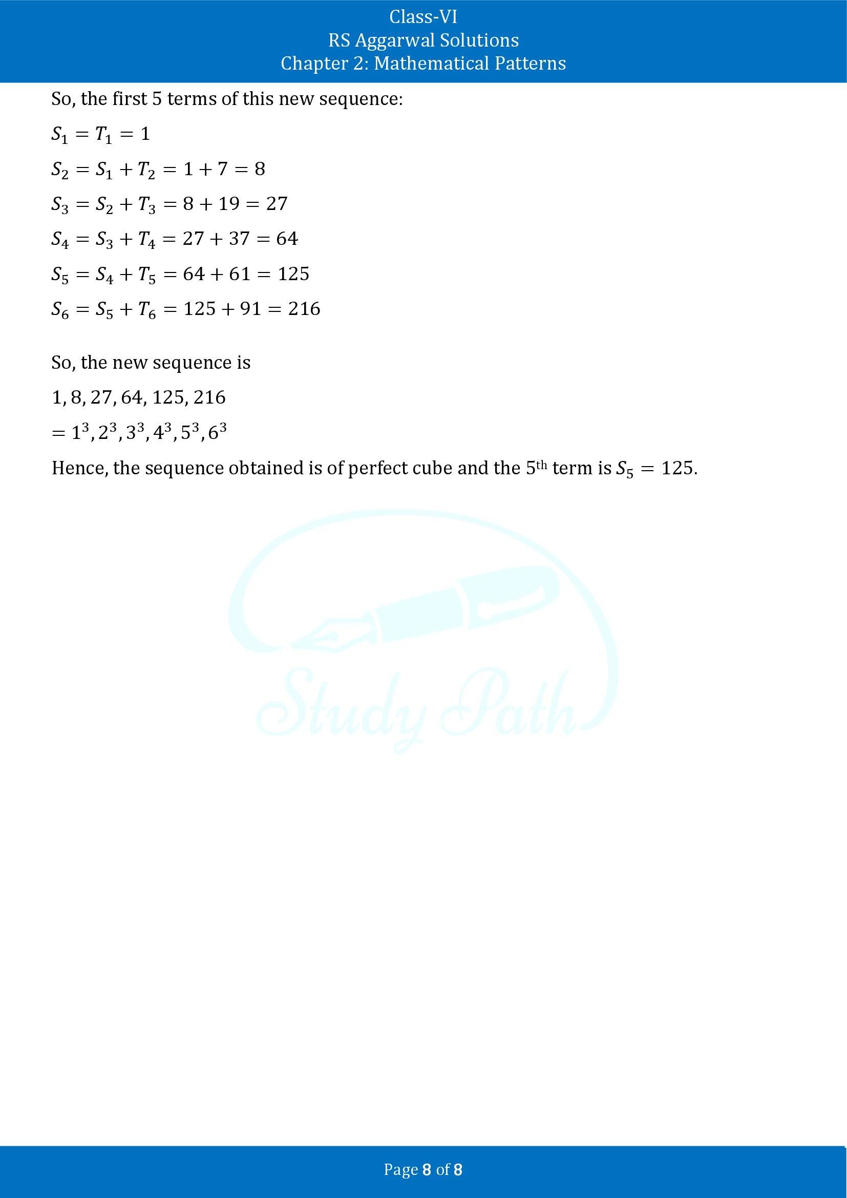RS Aggarwal Solutions Class 6 Chapter 2 Mathematical Patterns Exercise 2 00008