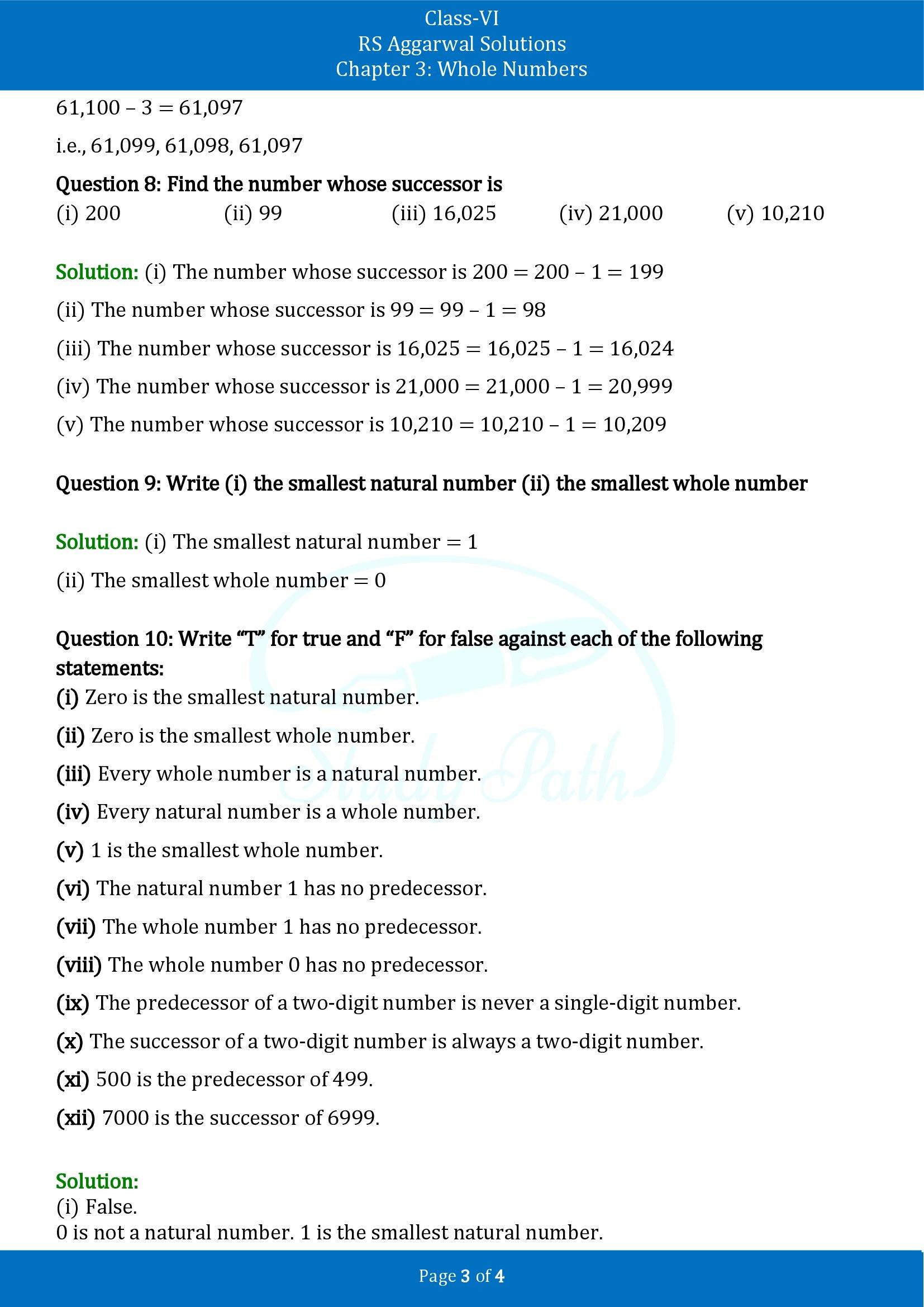 RS Aggarwal Solutions Class 6 Chapter 3 Whole Numbers Exercise 3A 00003