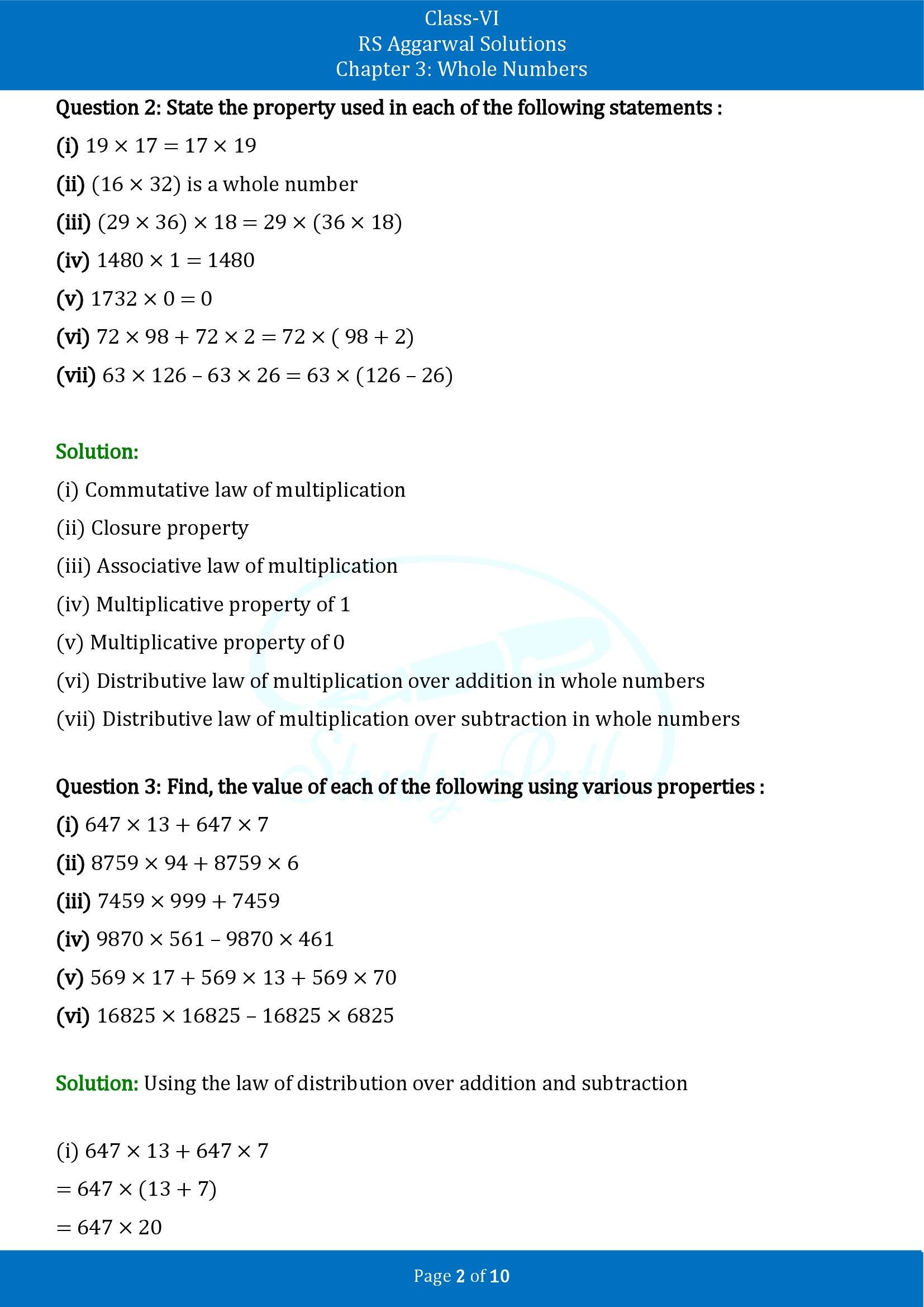 RS Aggarwal Solutions Class 6 Chapter 3 Whole Numbers Exercise 3D 00002