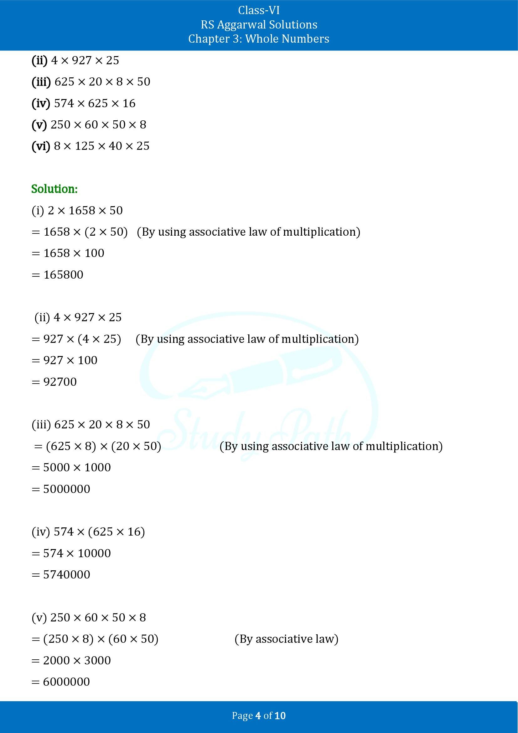 RS Aggarwal Solutions Class 6 Chapter 3 Whole Numbers Exercise 3D 00004