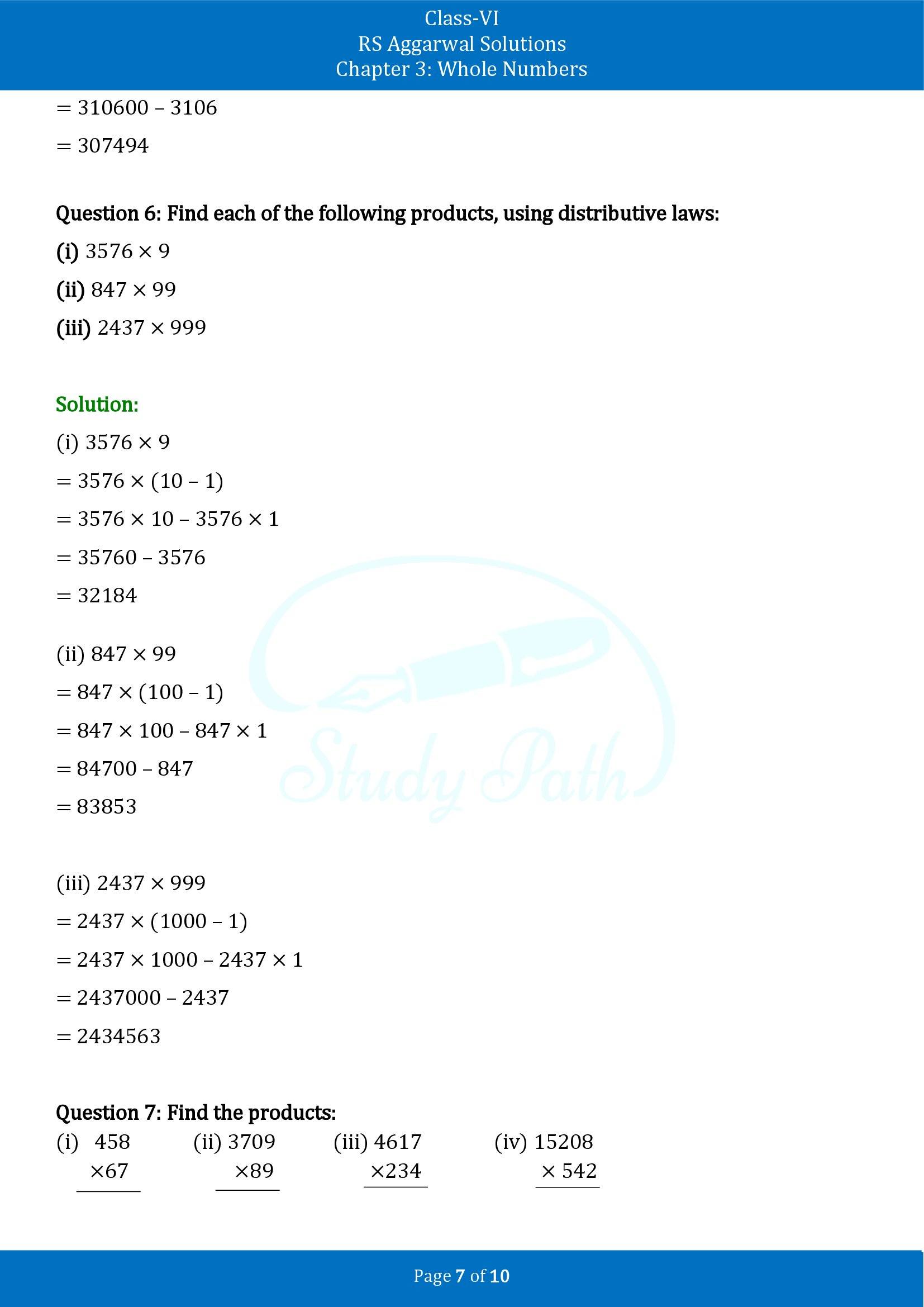 RS Aggarwal Solutions Class 6 Chapter 3 Whole Numbers Exercise 3D 00007