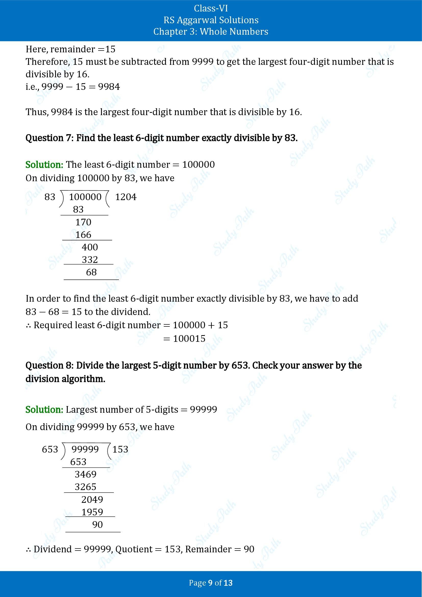 RS Aggarwal Solutions Class 6 Chapter 3 Whole Numbers Exercise 3E 00009