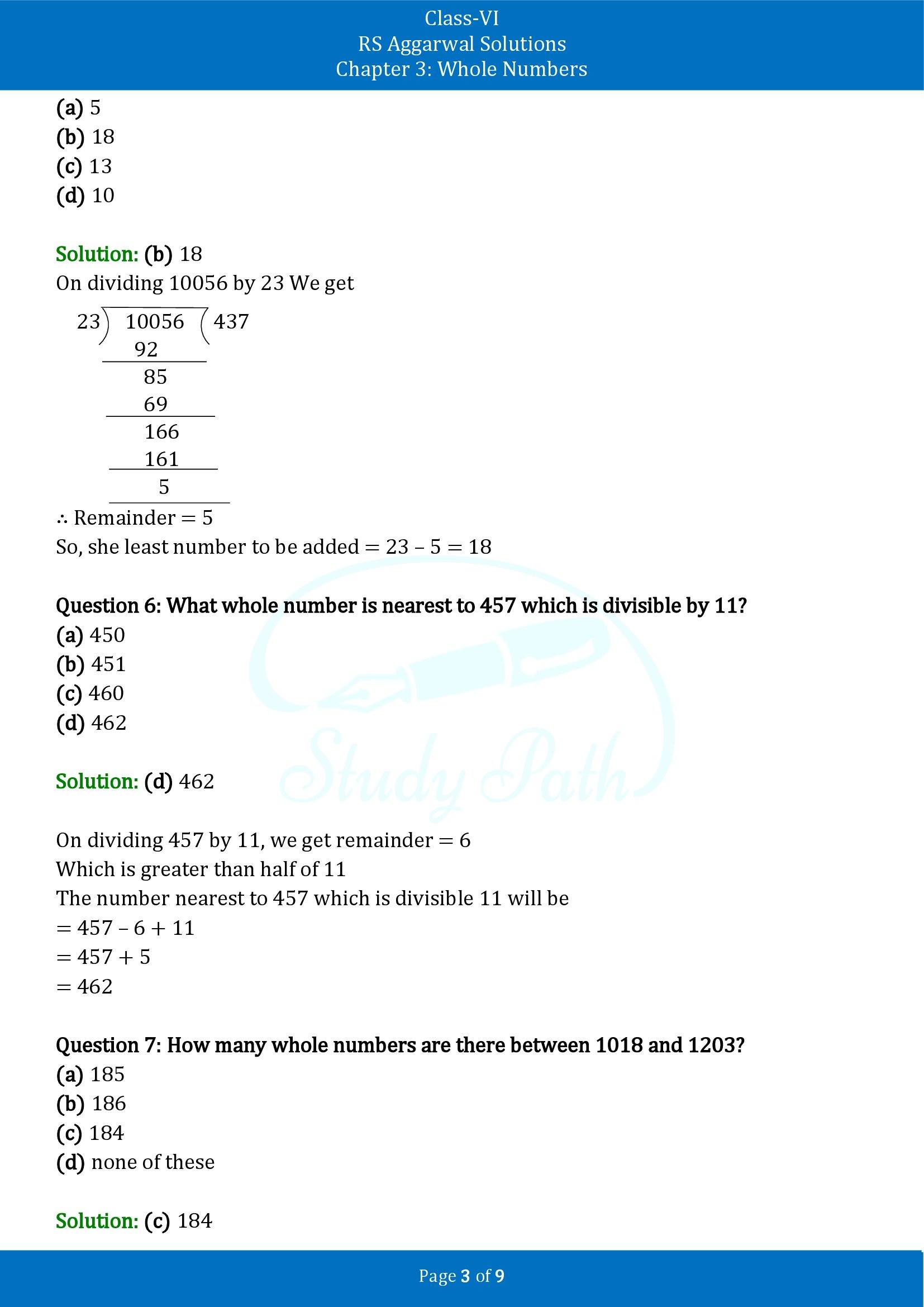 RS Aggarwal Solutions Class 6 Chapter 3 Whole Numbers Exercise 3G MCQ 00003