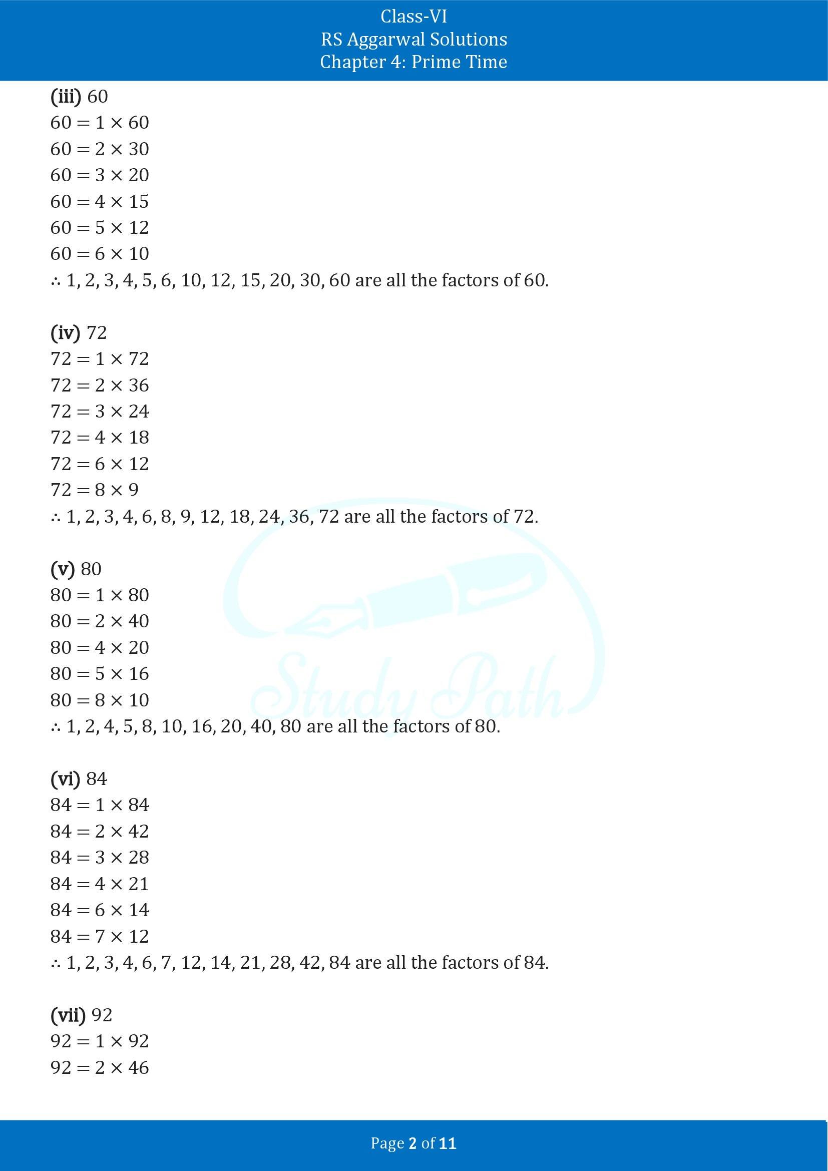 RS Aggarwal Solutions Class 6 Chapter 4 Prime Time Exercise 4A 00002