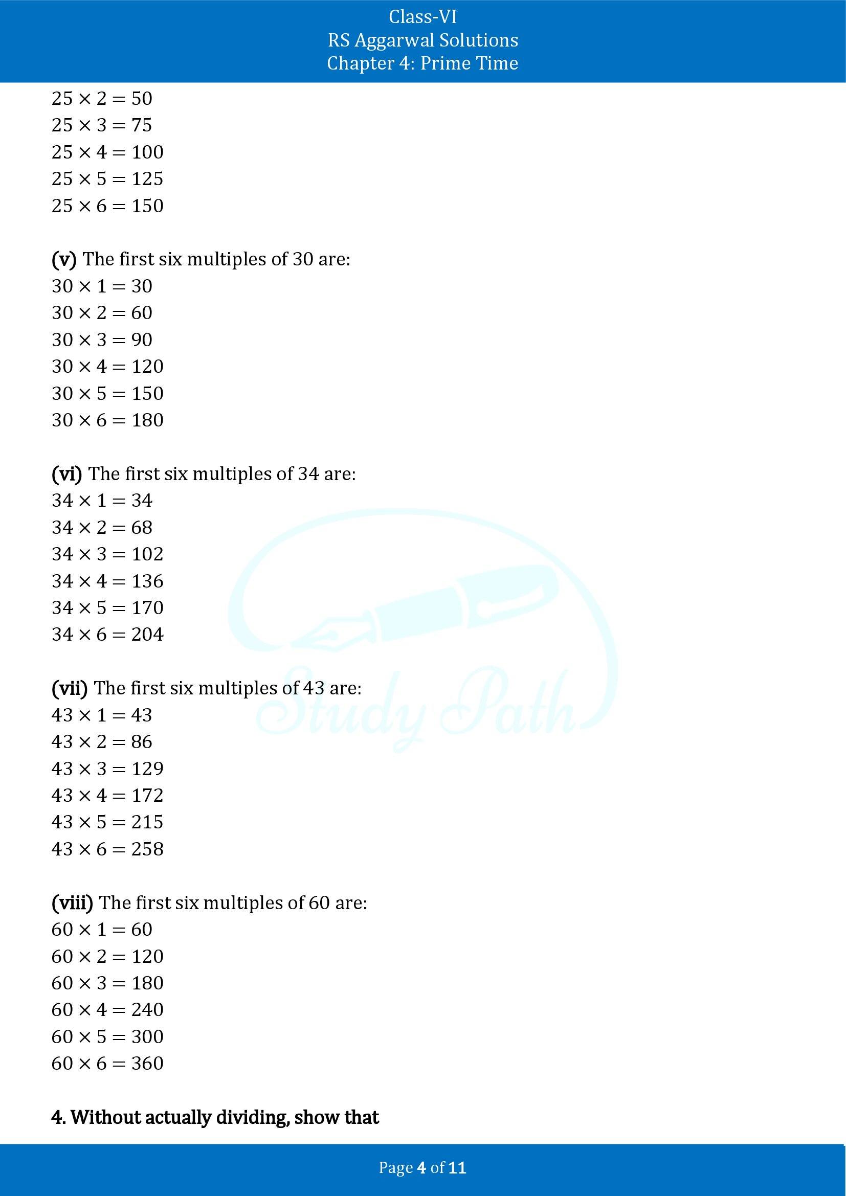 RS Aggarwal Solutions Class 6 Chapter 4 Prime Time Exercise 4A 00004
