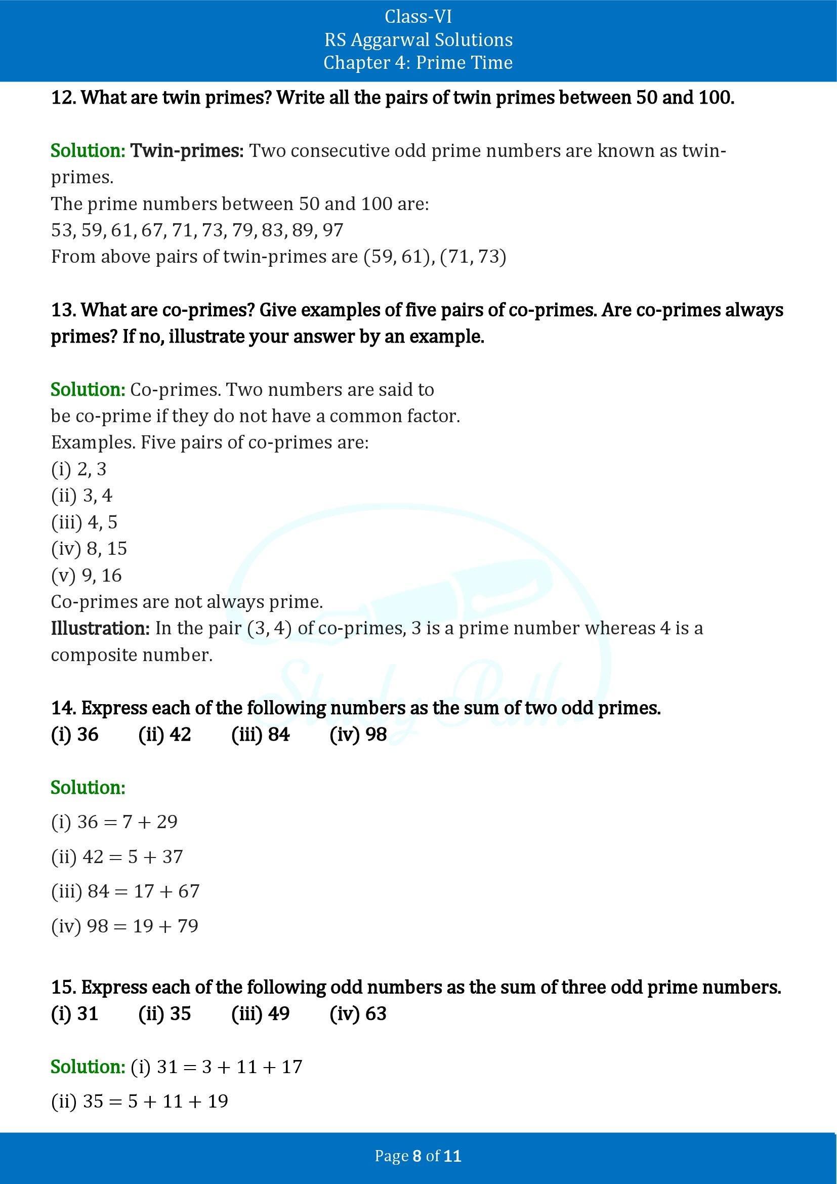 RS Aggarwal Solutions Class 6 Chapter 4 Prime Time Exercise 4A 00008