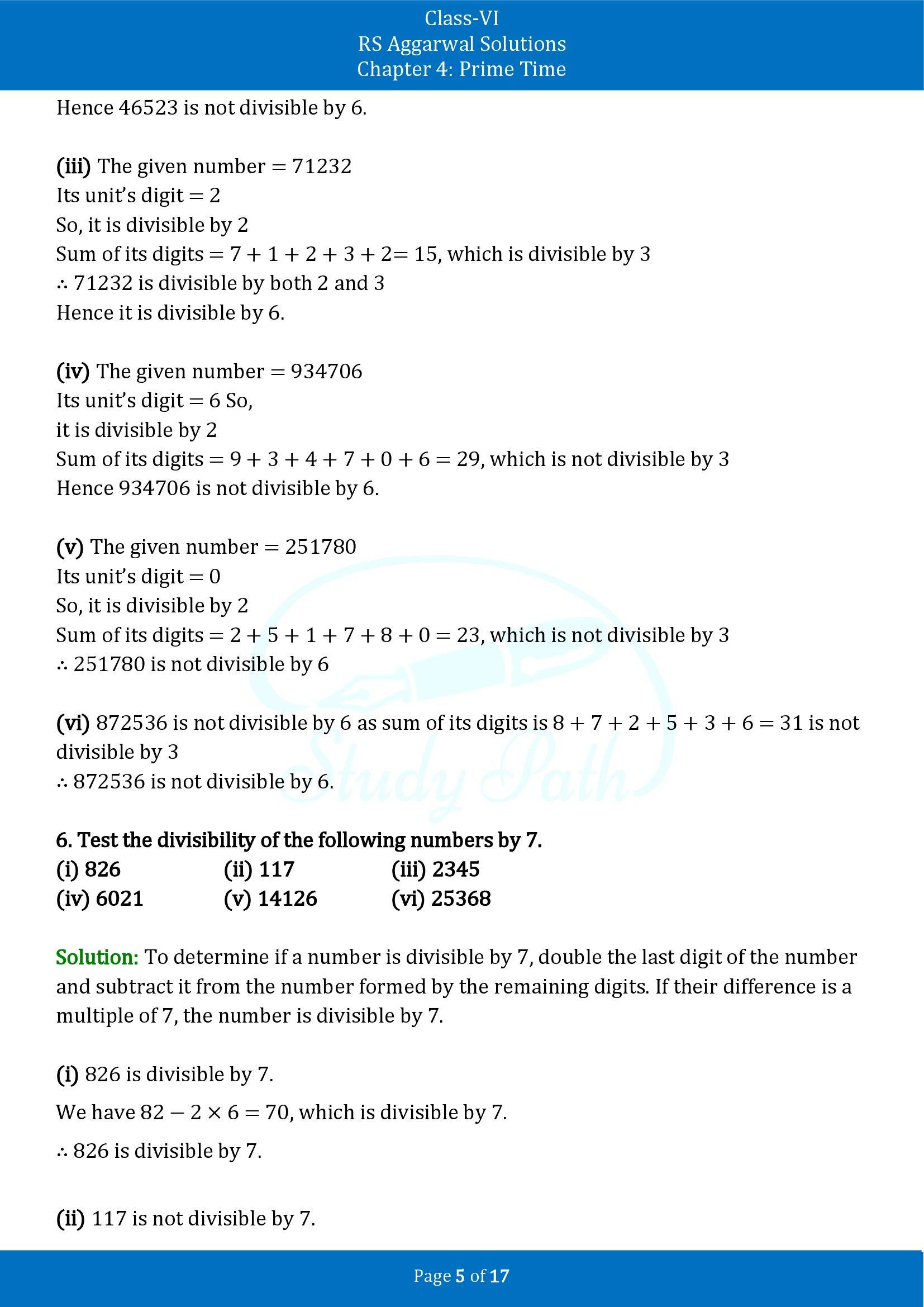 RS Aggarwal Solutions Class 6 Chapter 4 Prime Time Exercise 4B 00005