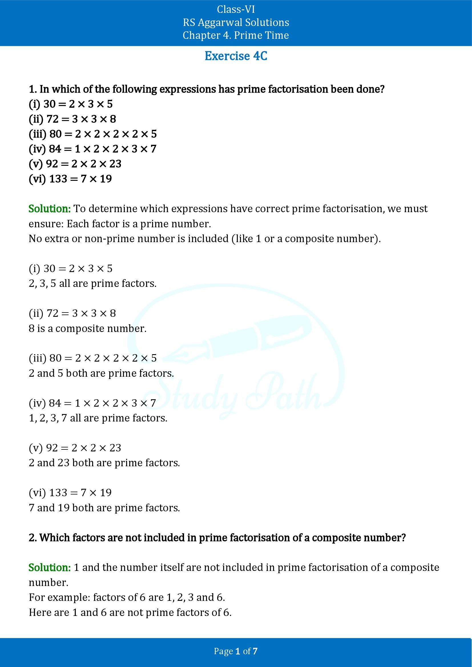 RS Aggarwal Solutions Class 6 Chapter 4 Prime Time Exercise 4C 00001