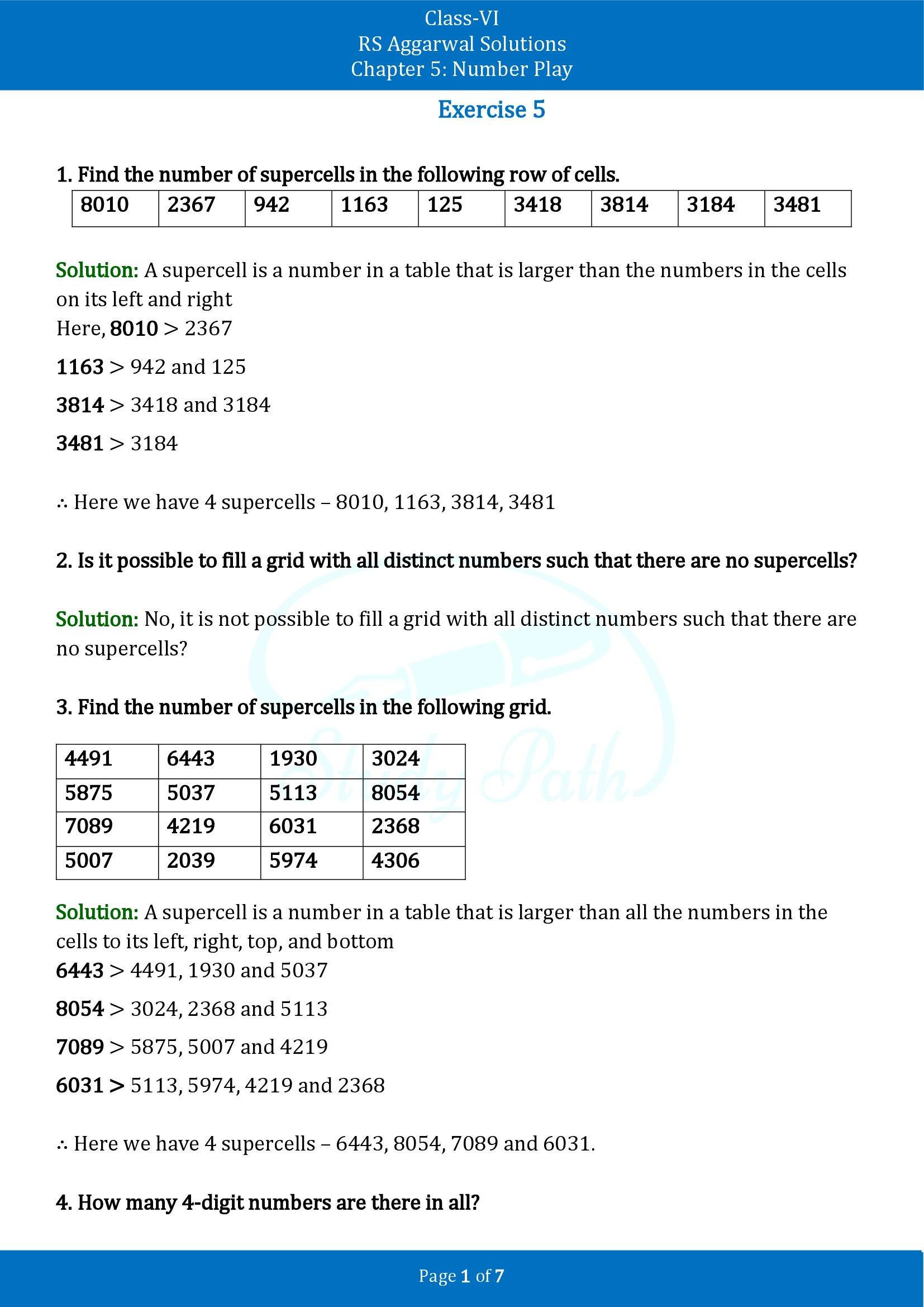 RS Aggarwal Solutions Class 6 Chapter 5 Number Play Exercise 5 00001