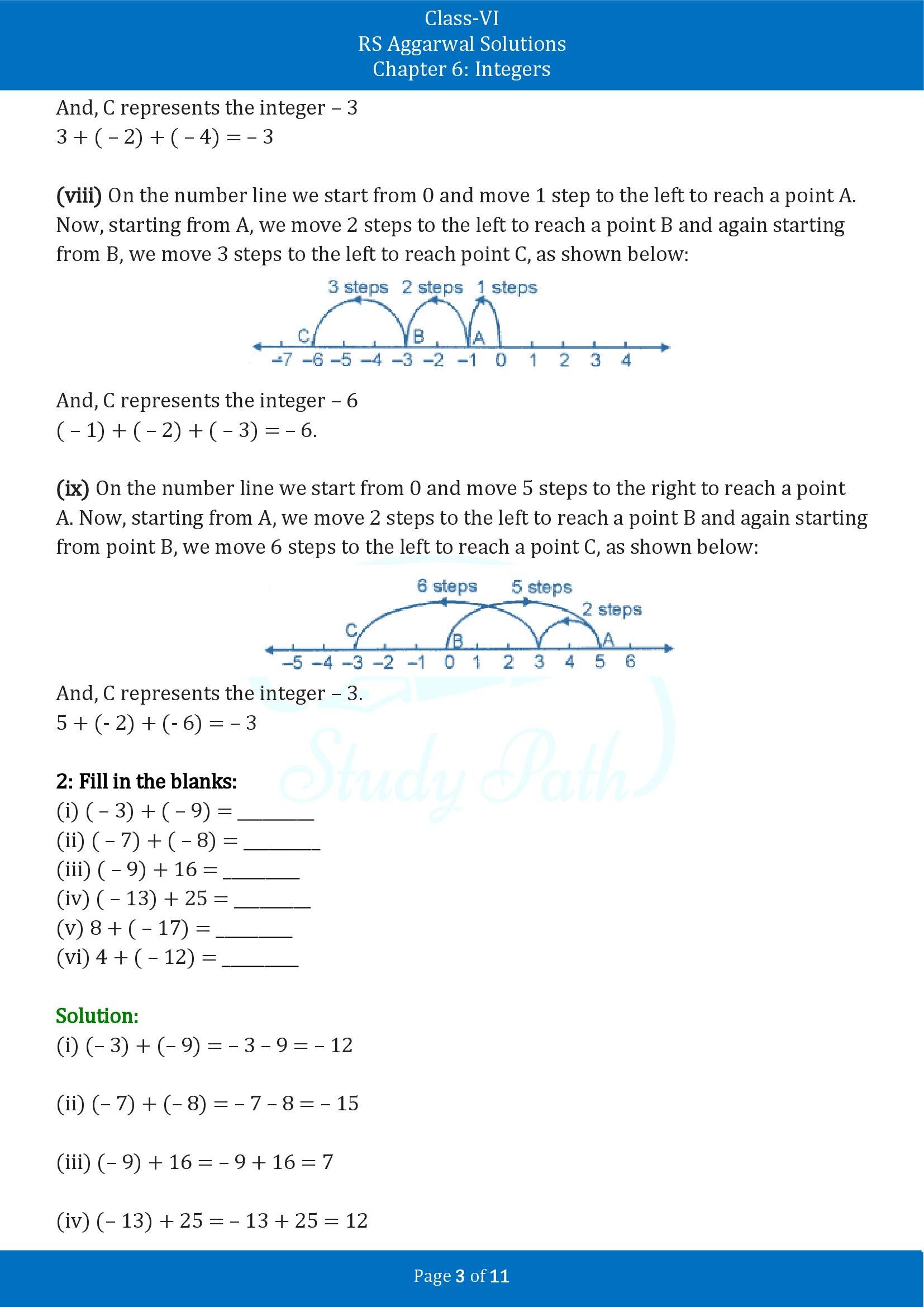 RS Aggarwal Solutions Class 6 Chapter 6 Integers Exercise 6B 00003