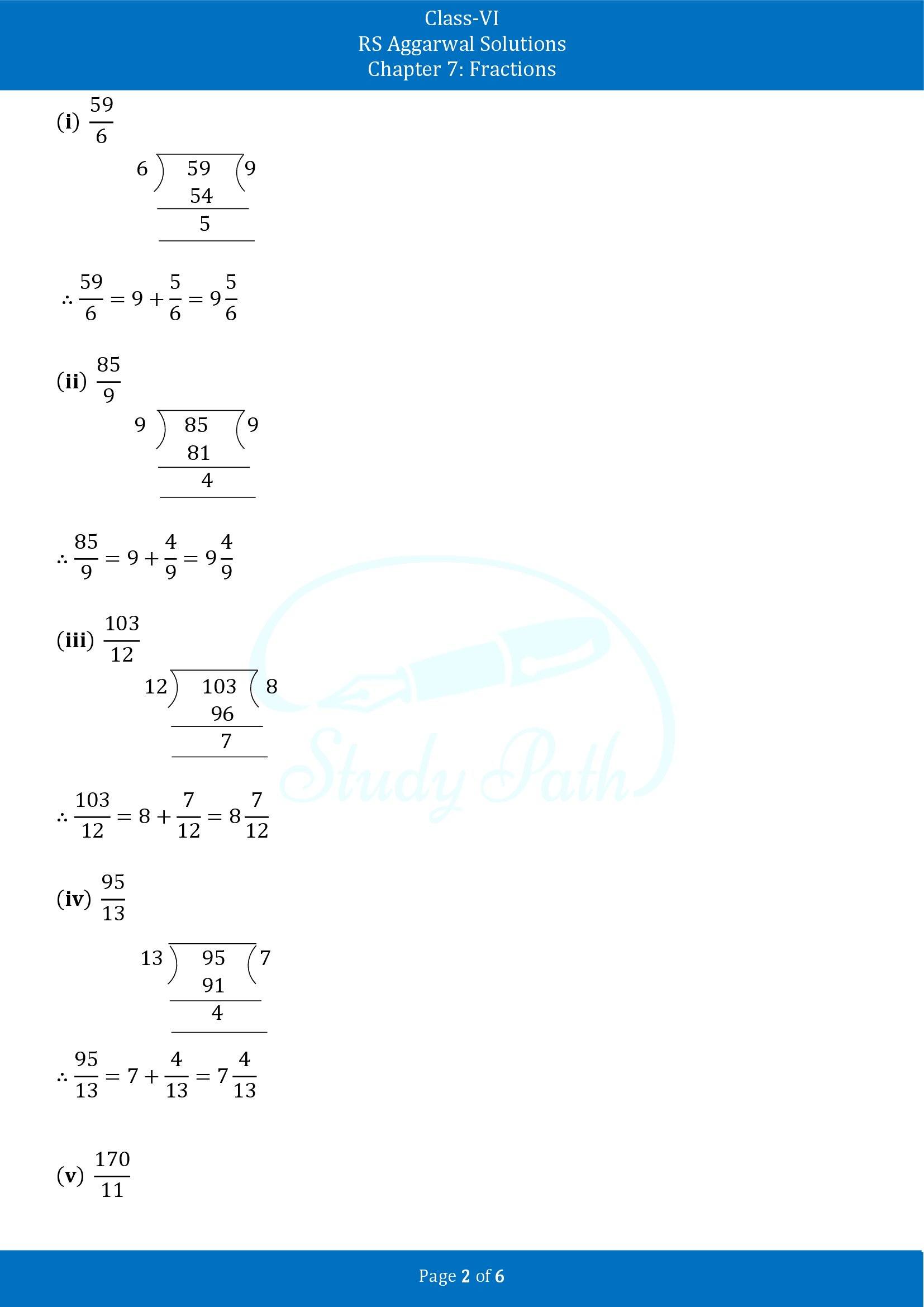 RS Aggarwal Solutions Class 6 Chapter 7 Fractions Exercise 7B 00002