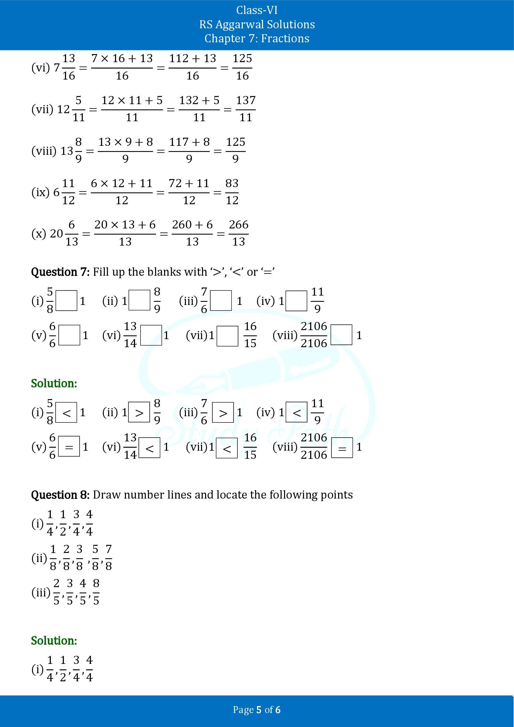 RS Aggarwal Solutions Class 6 Chapter 7 Fractions Exercise 7B 00005