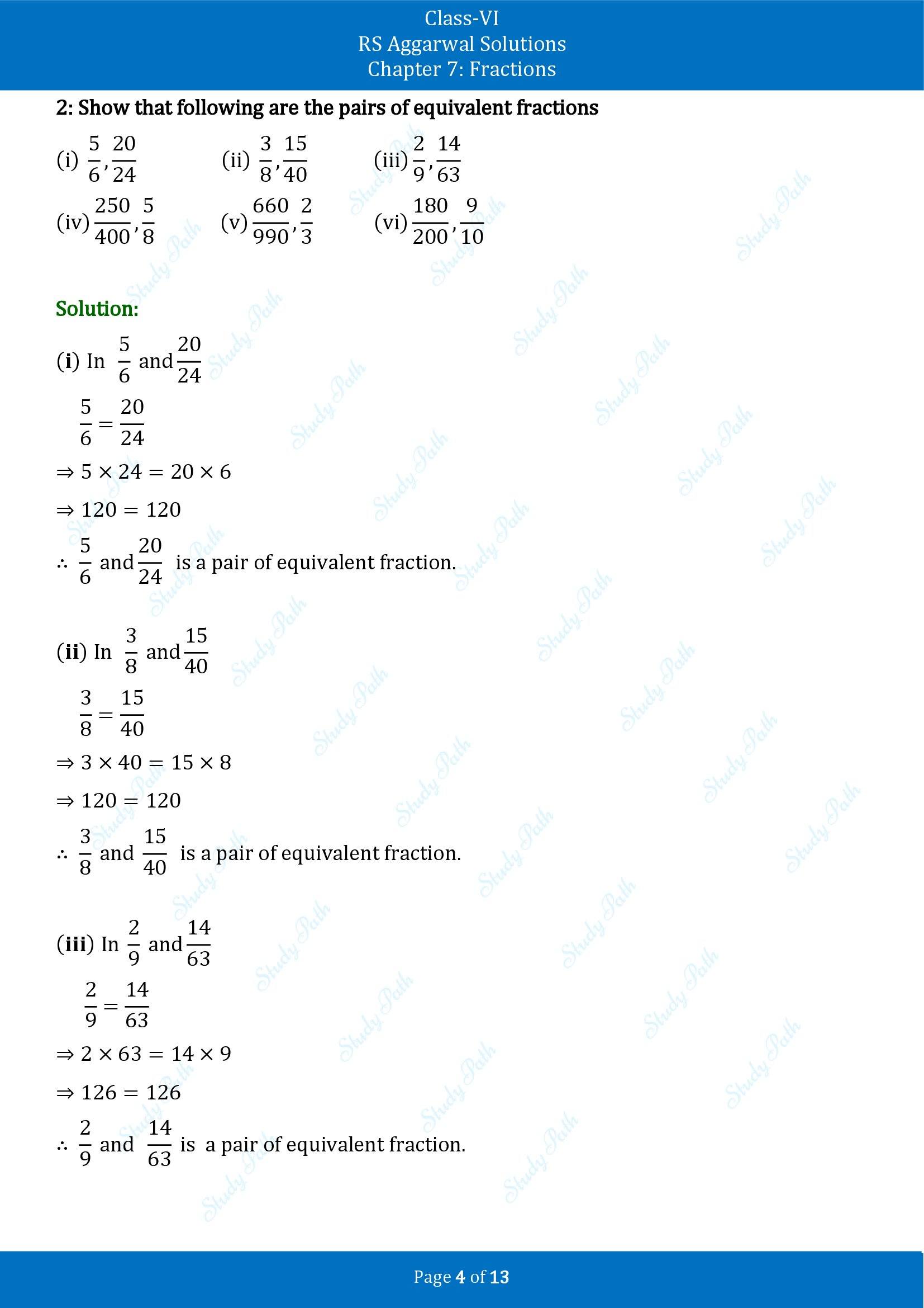 RS Aggarwal Solutions Class 6 Chapter 7 Fractions Exercise 7C 00004
