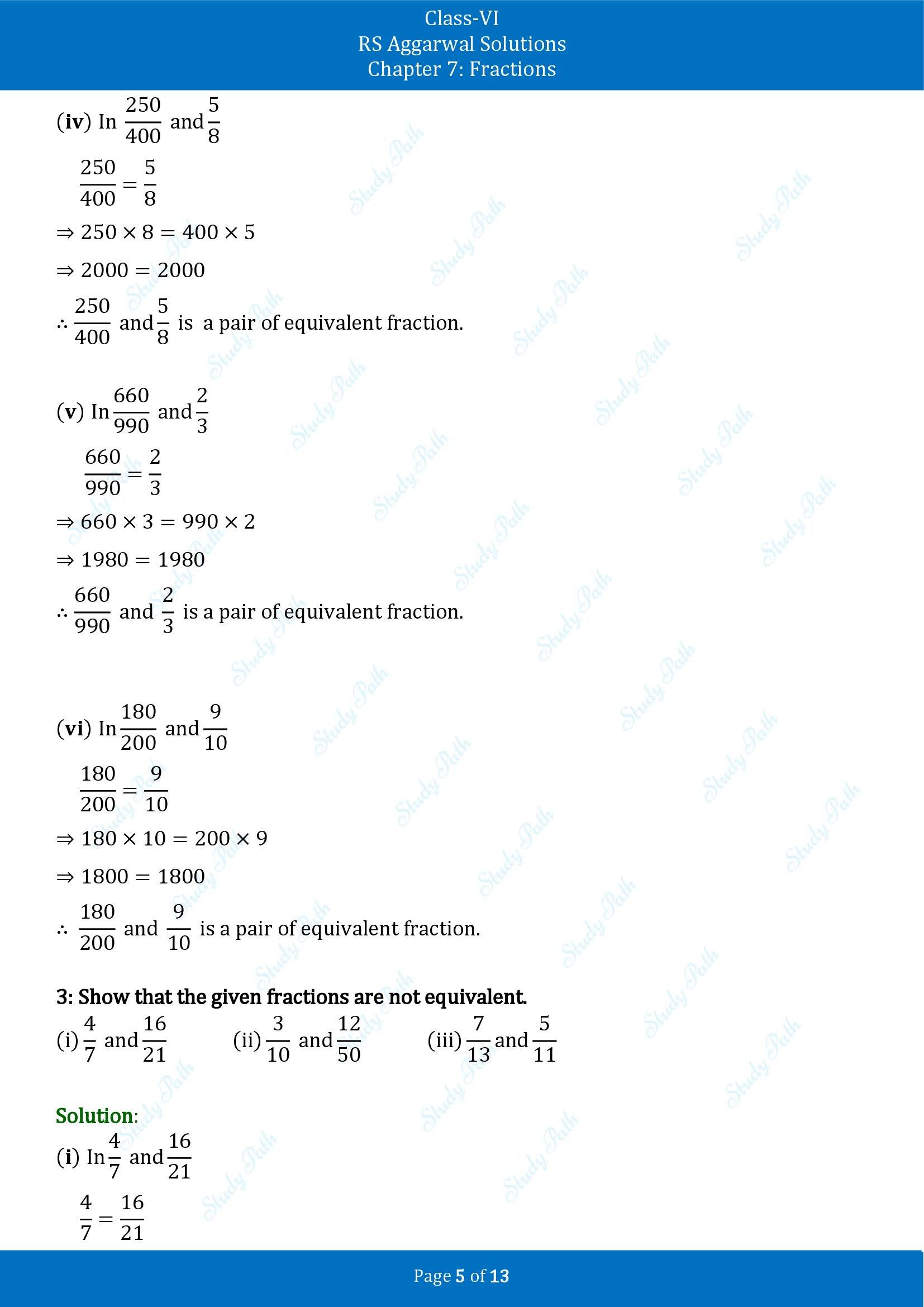 RS Aggarwal Solutions Class 6 Chapter 7 Fractions Exercise 7C 00005