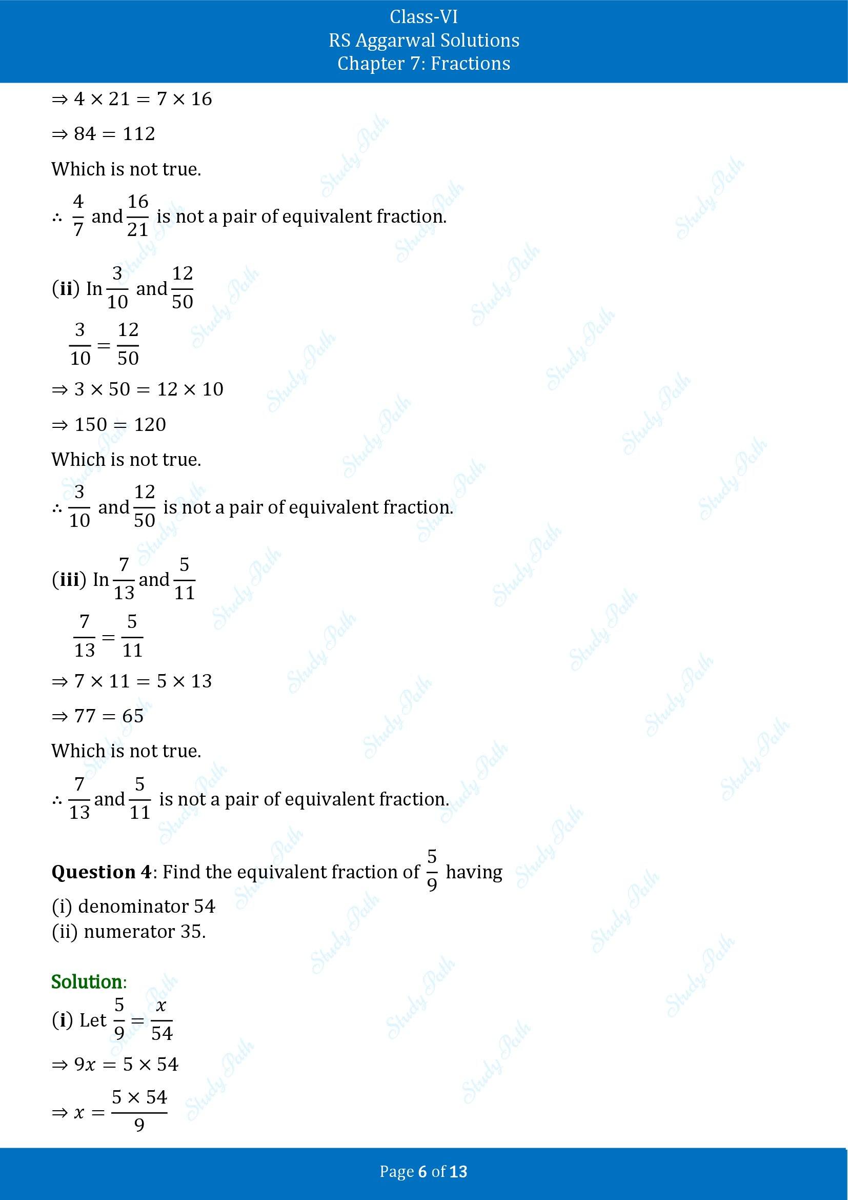 RS Aggarwal Solutions Class 6 Chapter 7 Fractions Exercise 7C 00006