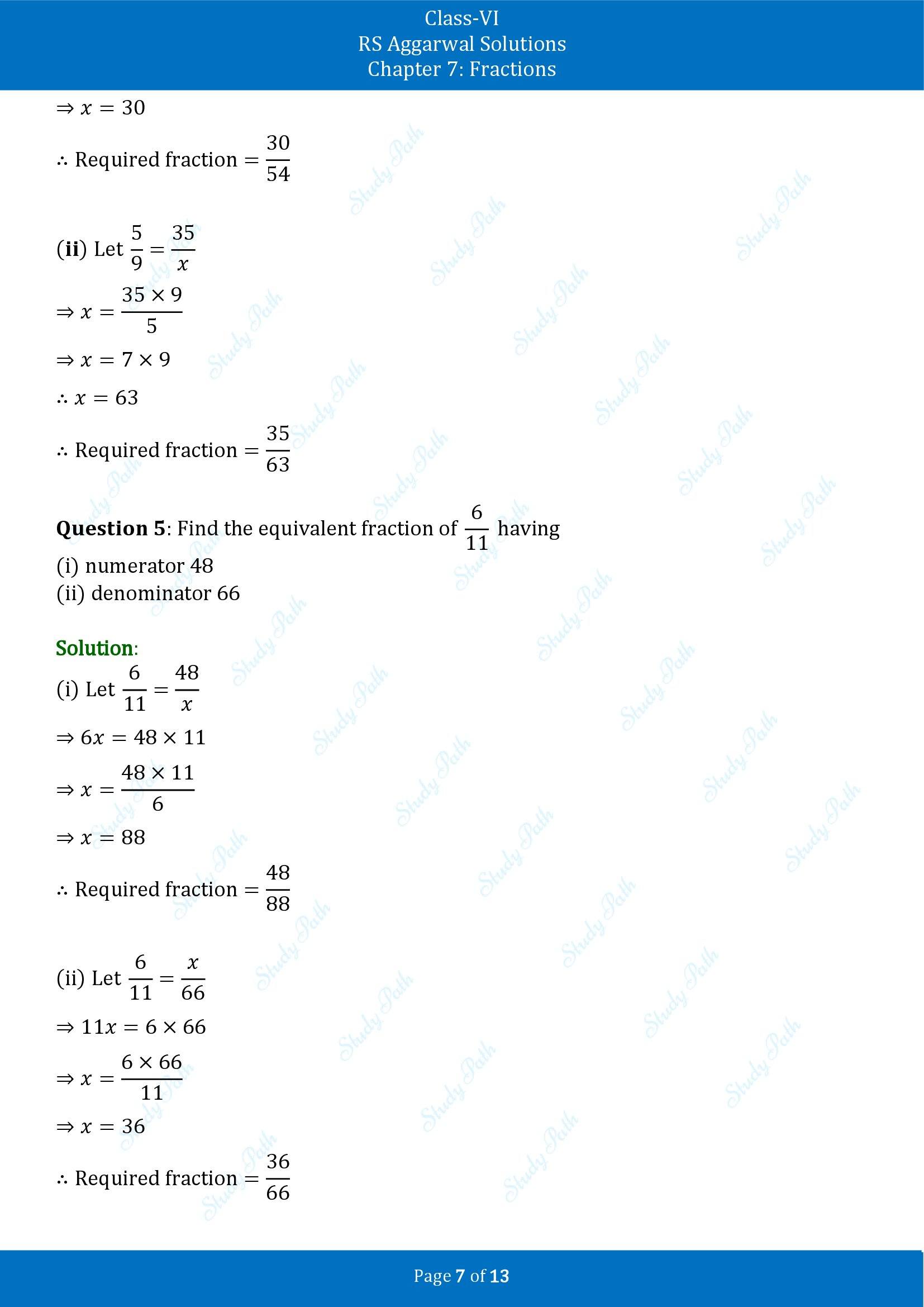 RS Aggarwal Solutions Class 6 Chapter 7 Fractions Exercise 7C 00007