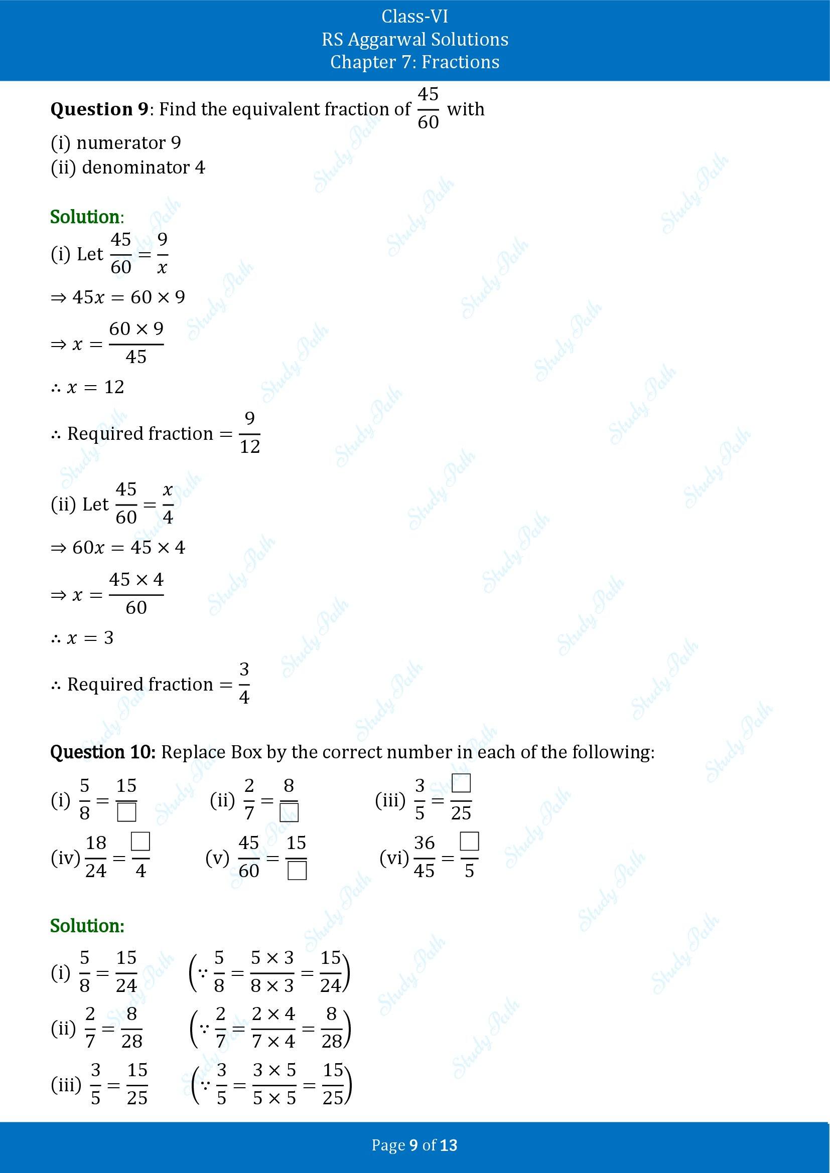 RS Aggarwal Solutions Class 6 Chapter 7 Fractions Exercise 7C 00009