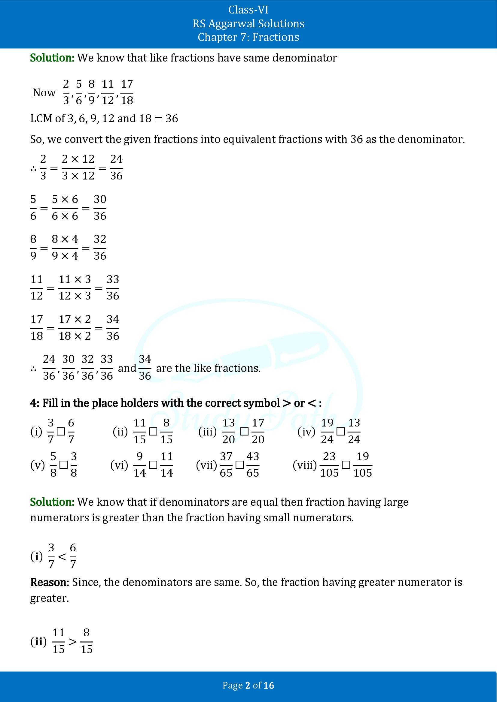 RS Aggarwal Solutions Class 6 Chapter 7 Fractions Exercise 7D 00002