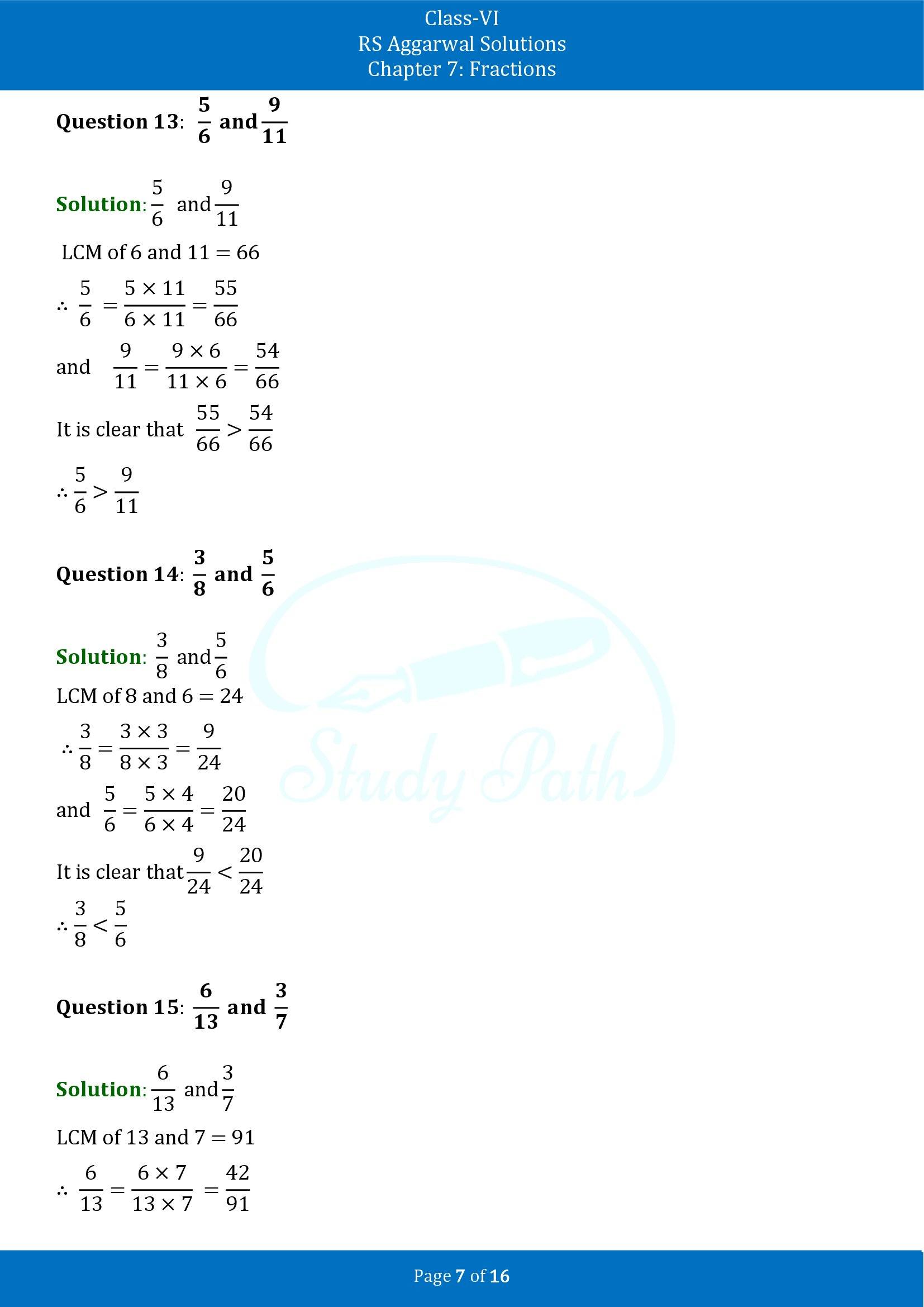 RS Aggarwal Solutions Class 6 Chapter 7 Fractions Exercise 7D 00007