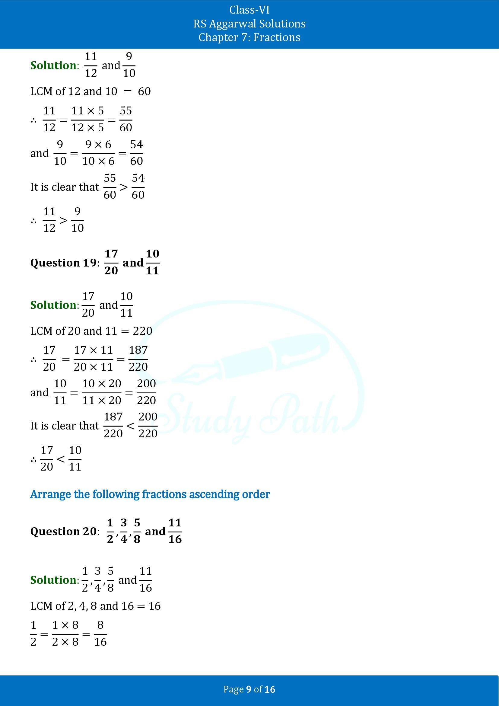 RS Aggarwal Solutions Class 6 Chapter 7 Fractions Exercise 7D 00009