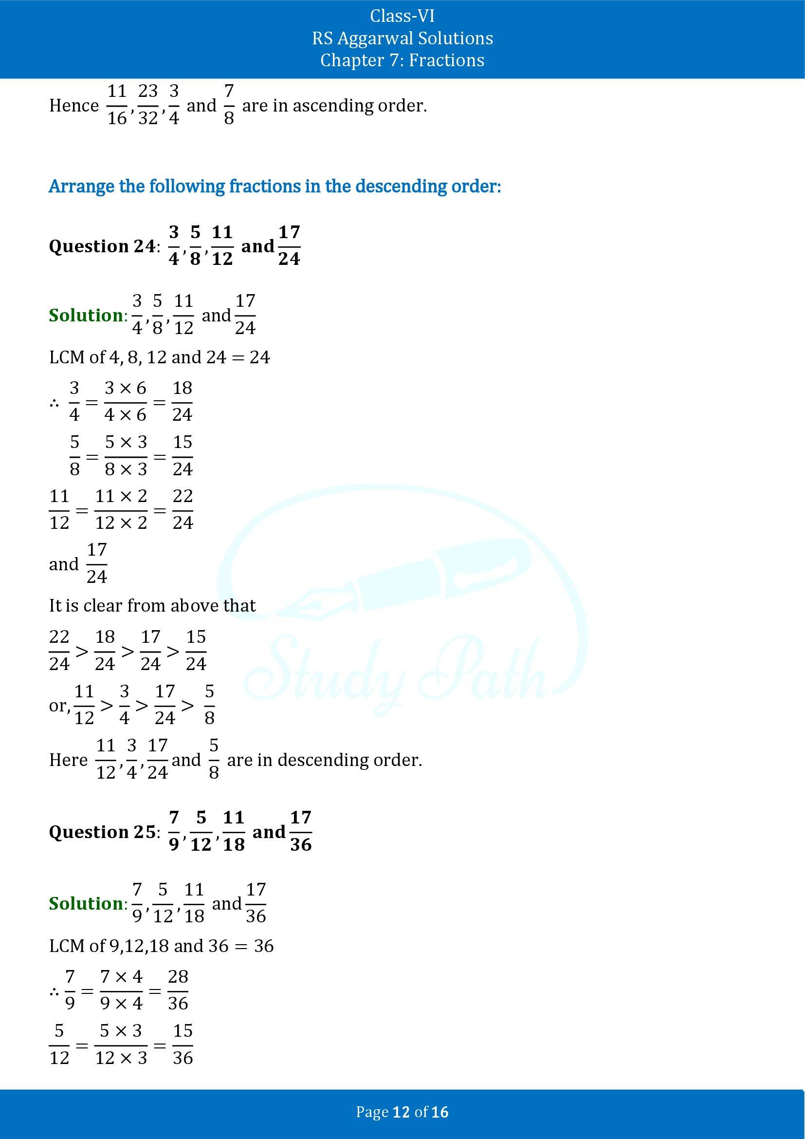 RS Aggarwal Solutions Class 6 Chapter 7 Fractions Exercise 7D 00012