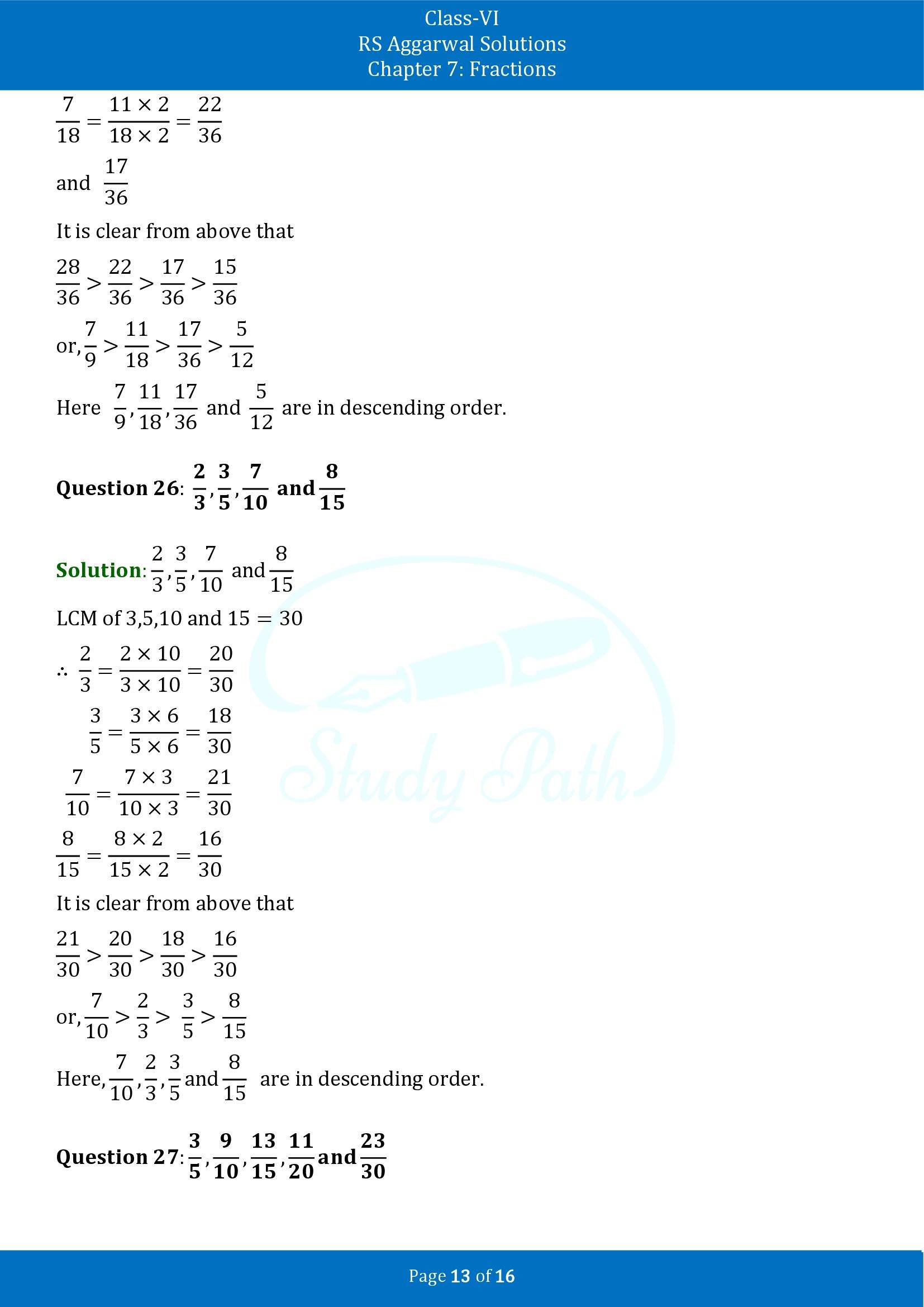 RS Aggarwal Solutions Class 6 Chapter 7 Fractions Exercise 7D 00013
