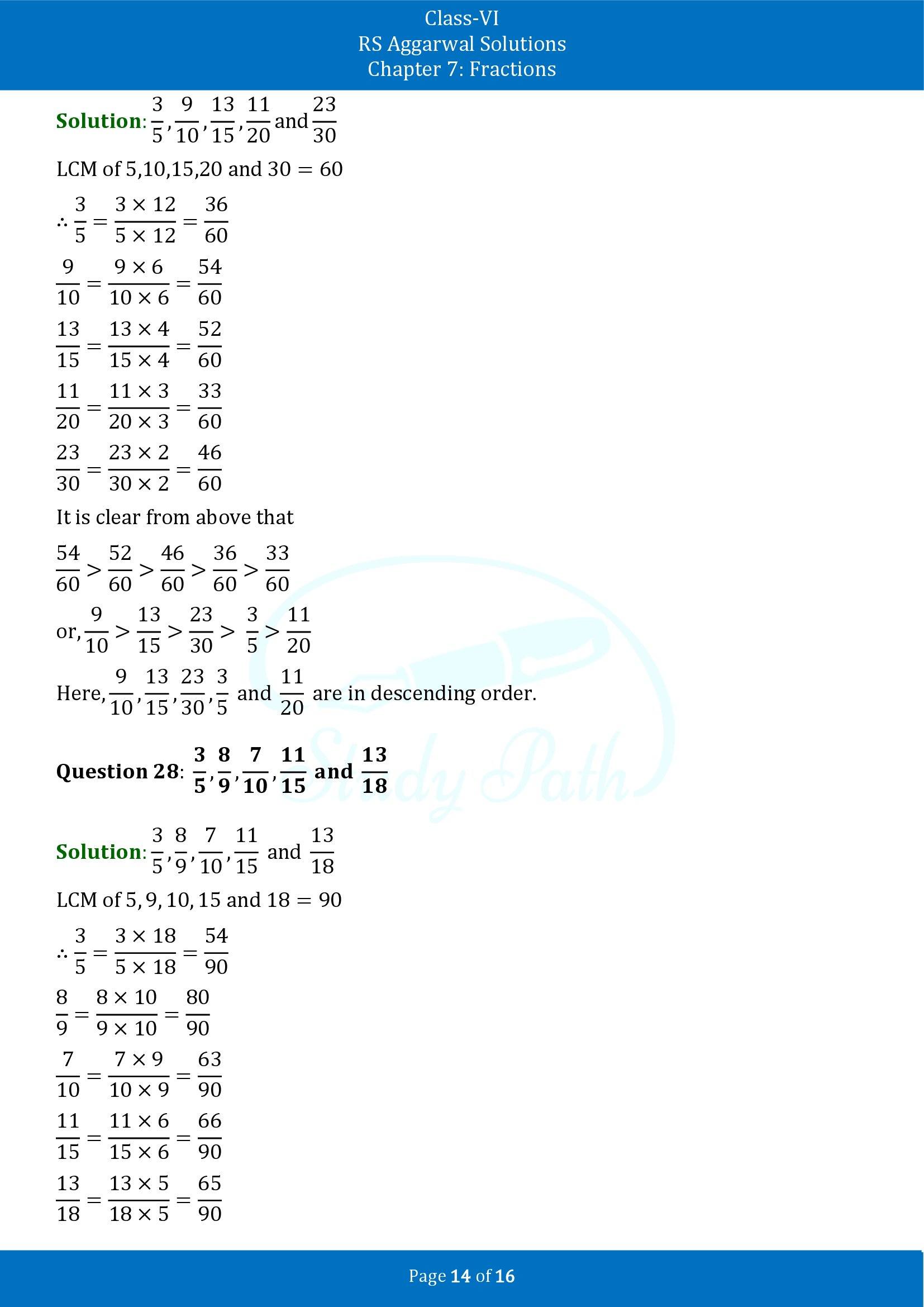 RS Aggarwal Solutions Class 6 Chapter 7 Fractions Exercise 7D 00014