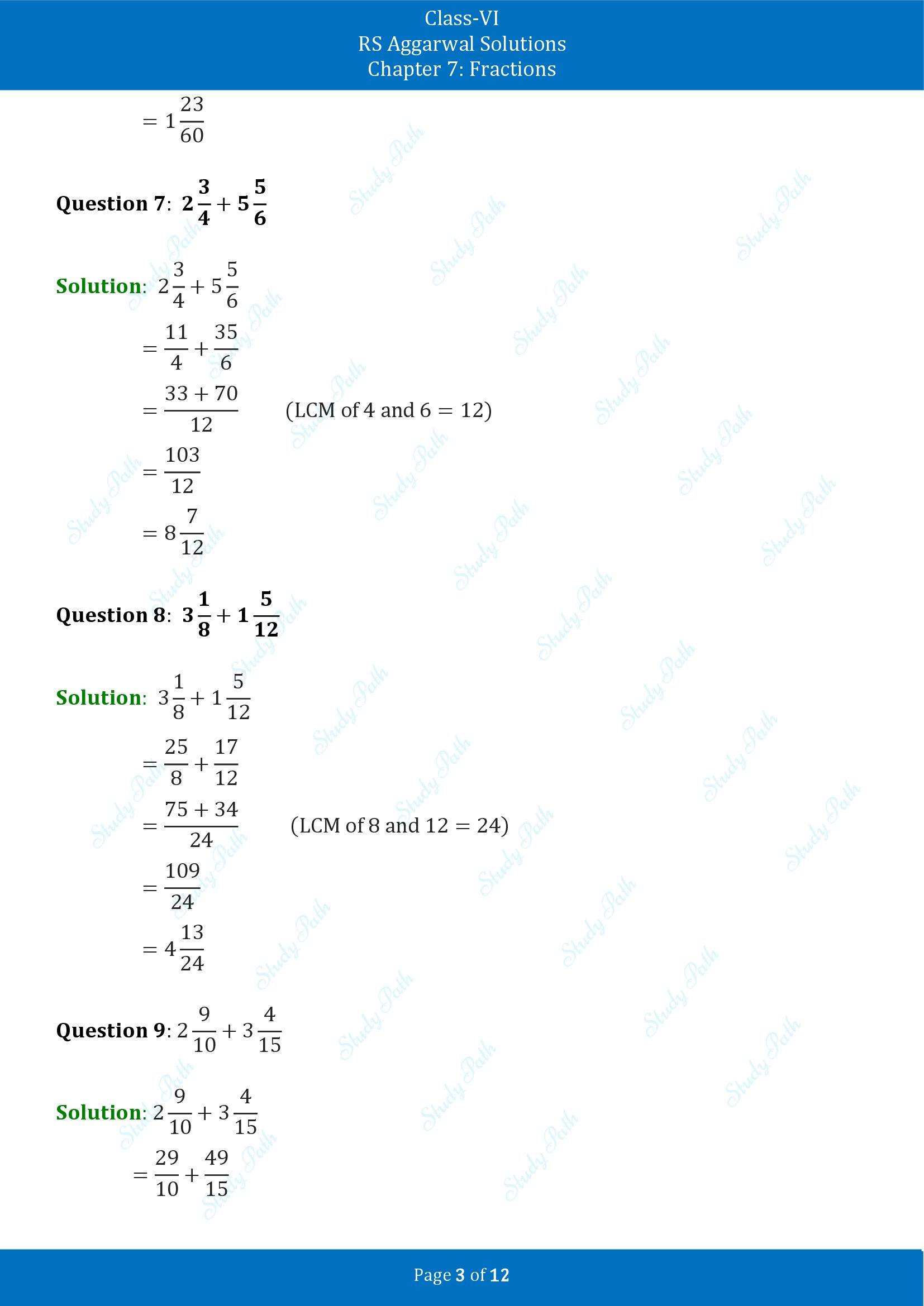 RS Aggarwal Solutions Class 6 Chapter 7 Fractions Exercise 7E 00003