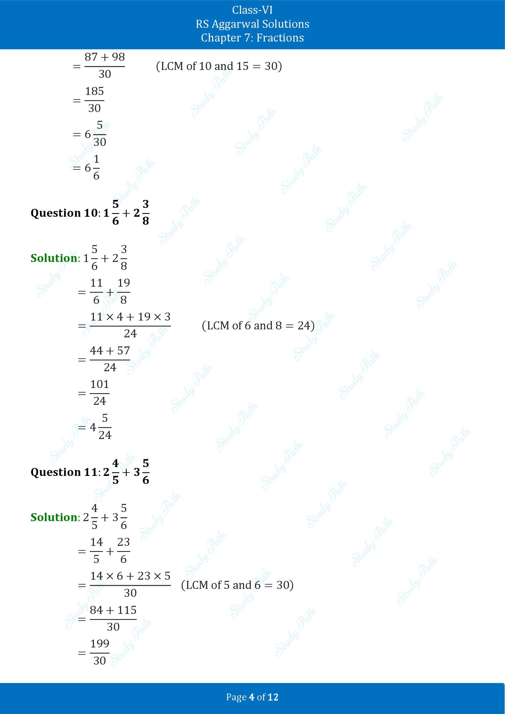 RS Aggarwal Solutions Class 6 Chapter 7 Fractions Exercise 7E 00004