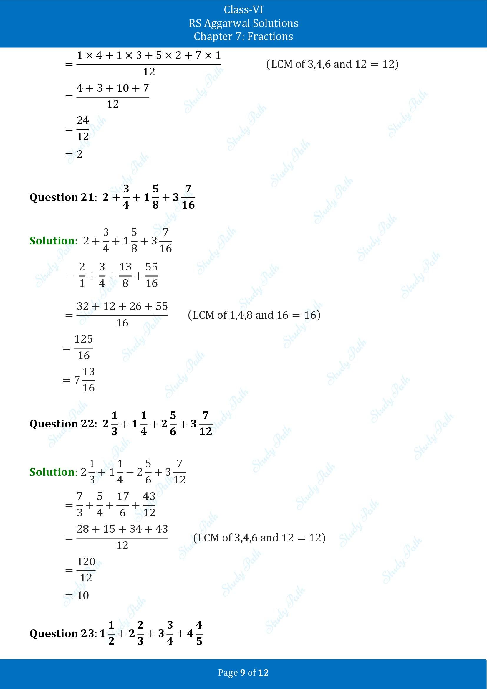 RS Aggarwal Solutions Class 6 Chapter 7 Fractions Exercise 7E 00009