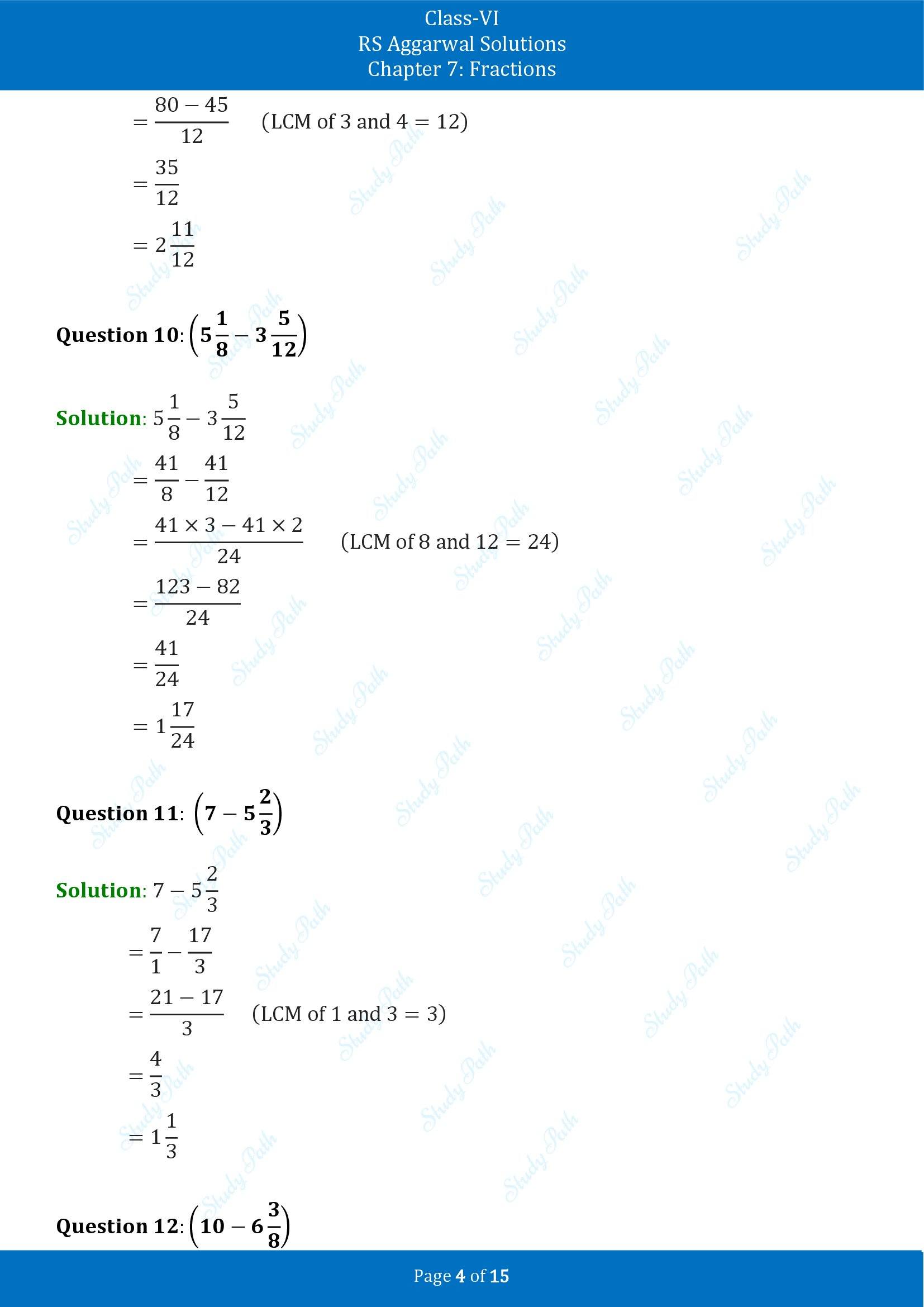 RS Aggarwal Solutions Class 6 Chapter 7 Fractions Exercise 7F 00004