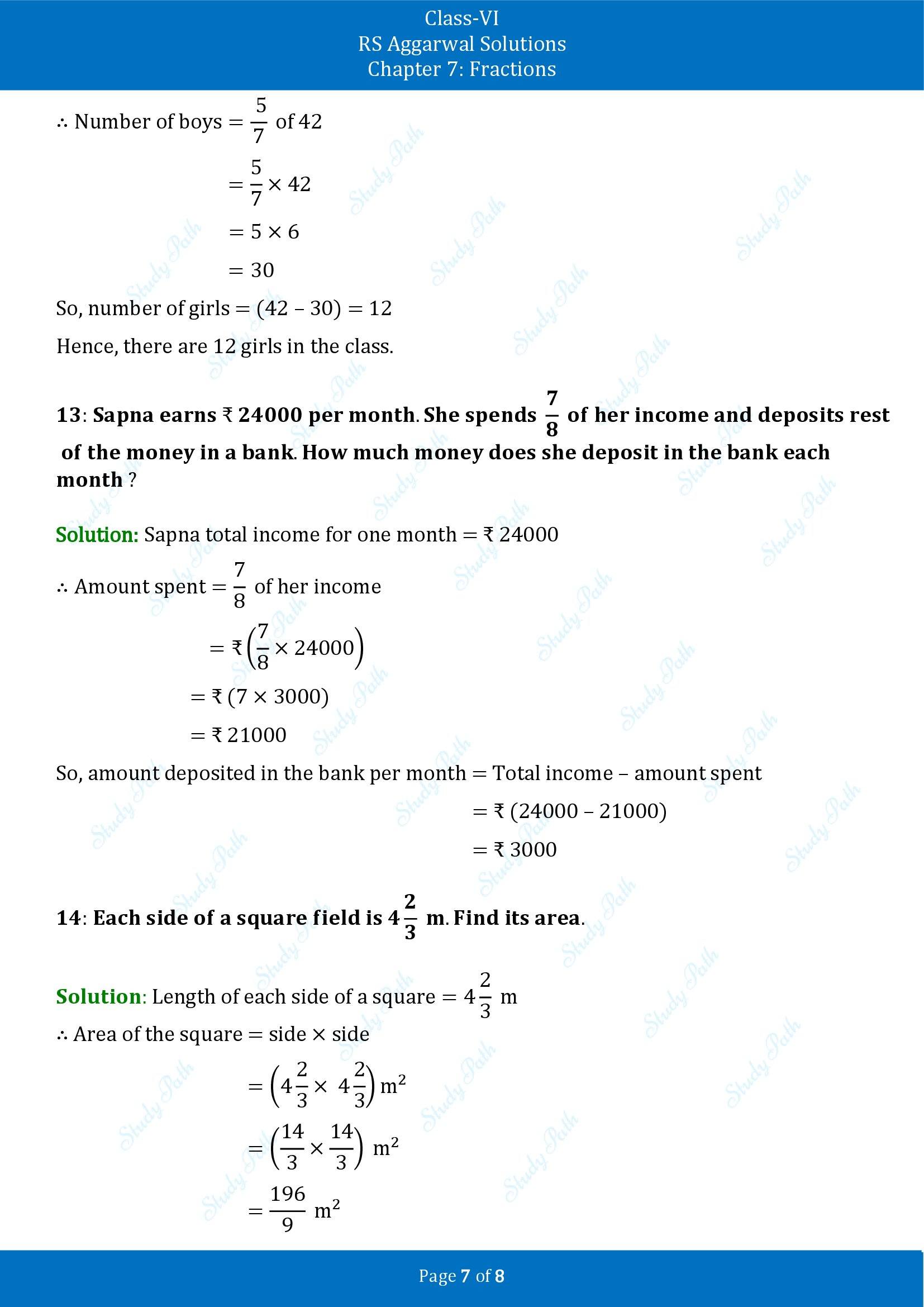 RS Aggarwal Solutions Class 6 Chapter 7 Fractions Exercise 7G 00007